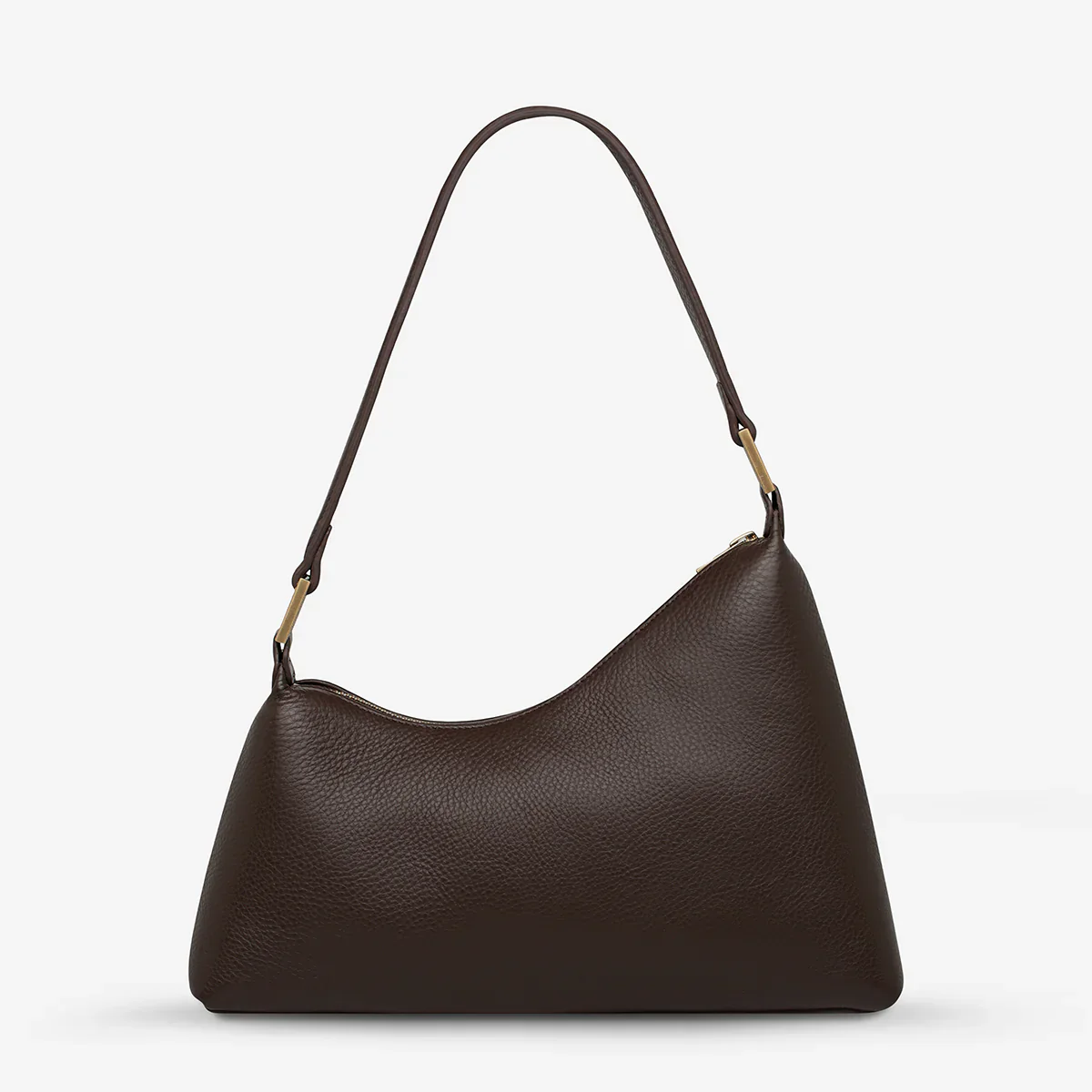 STATUS ANXIETY Womens Reverie Leather Bag in Cocoa w Brushed Gold - Image 3