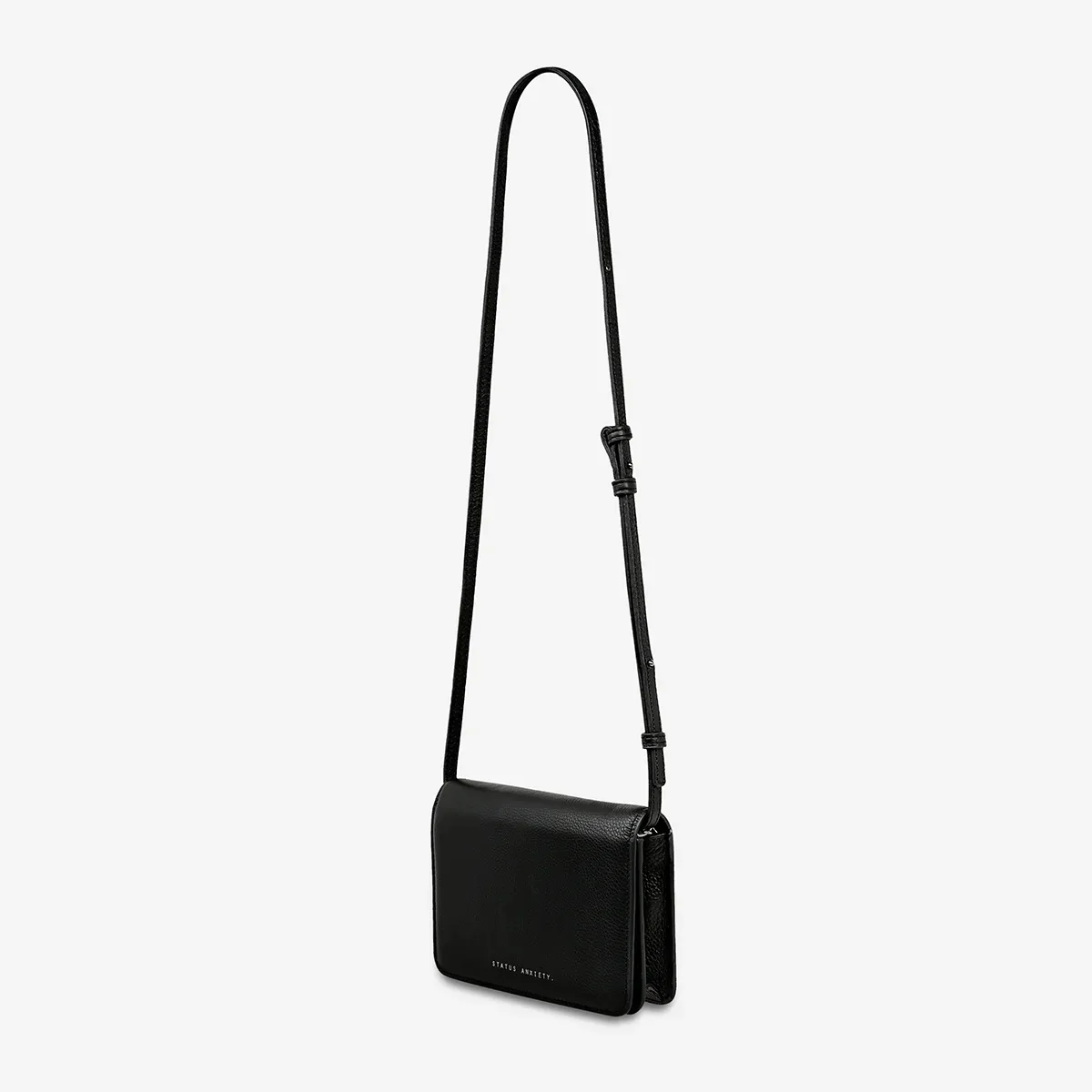 STATUS ANXIETY Womens She Burns Cross Body Leather Bag - Black Leather - Image 4