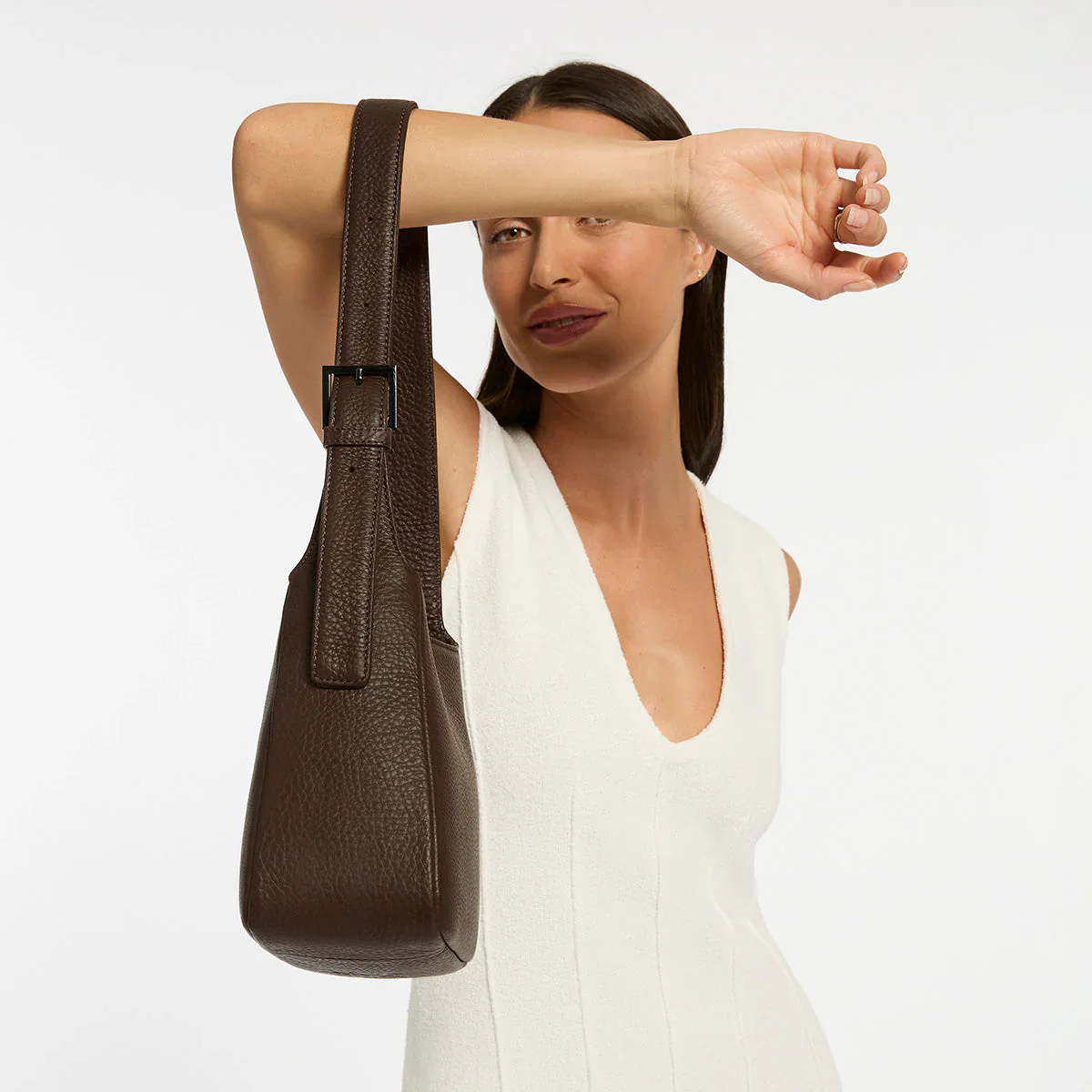 STATUS ANXIETY Womens Slipping Away Leather Bag in Cocoa - Image 15