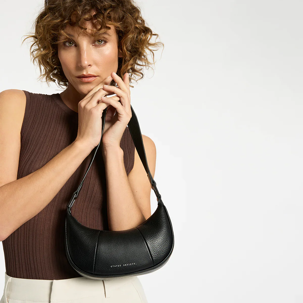 STATUS ANXIETY Womens Solus Leather Bag - Black - Image 12