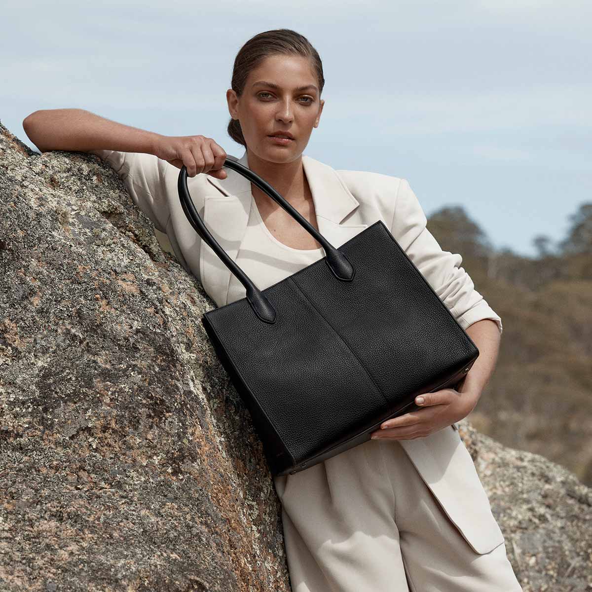 STATUS ANXIETY Womens Without Warning Leather Tote in Black - Image 7