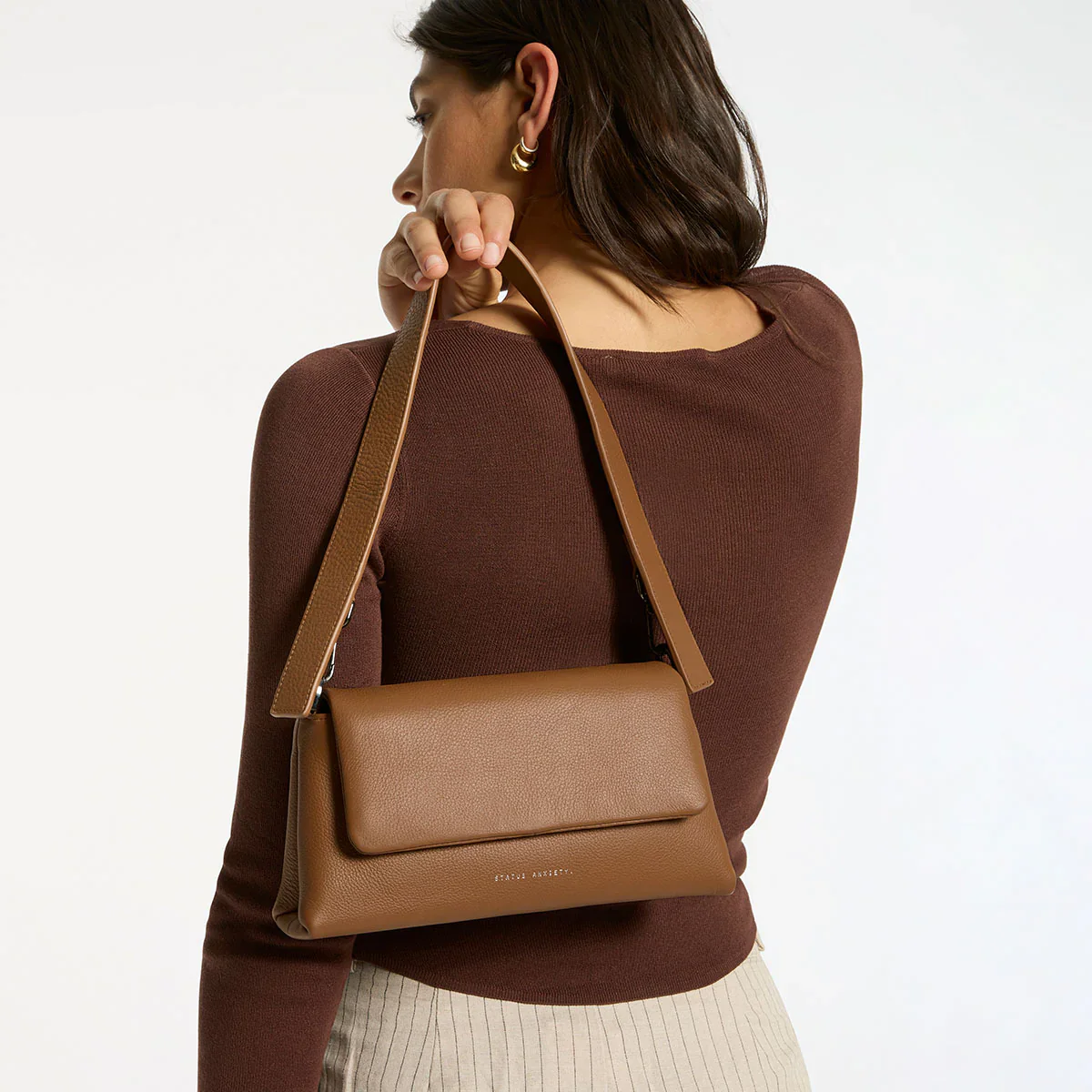 STATUS ANXIETY Womens Zenith Leather Bag - Camel - Image 14