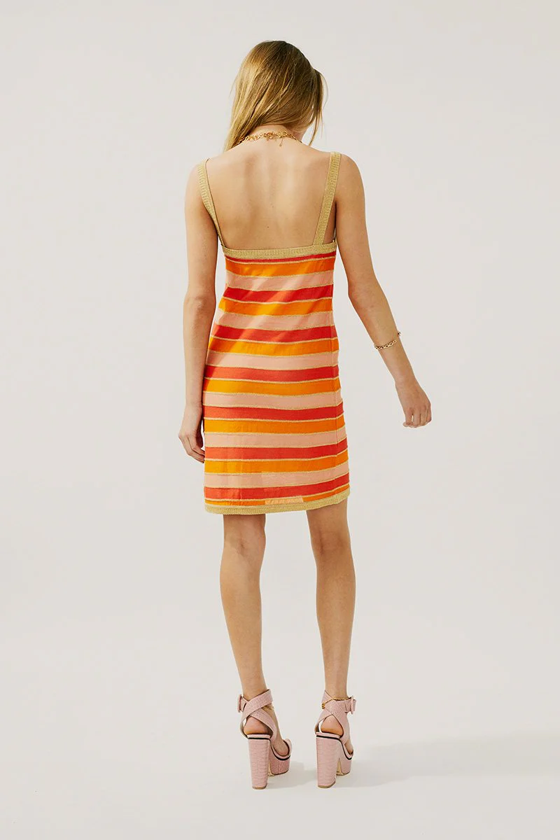 Suboo WOMENS BILLIE KNIT MINI DRESS - MULTI PEACH - Image 2