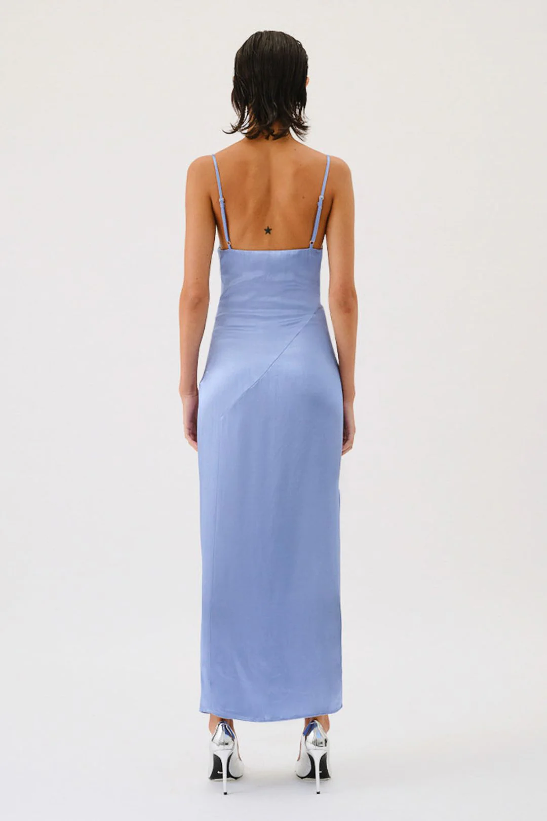 SUBOO Womens Millenia Cowl Neck Twist Strappy Maxi Dress - Blue - Image 4
