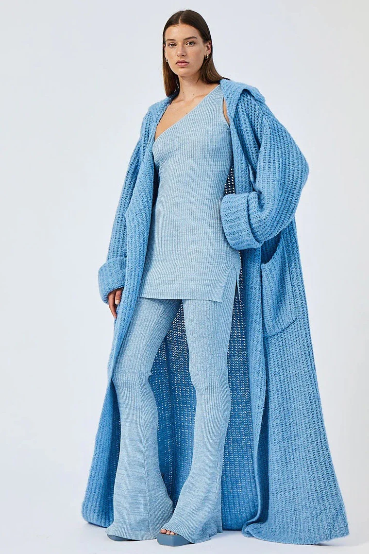 SUBOO Womens Mista Oversized Coatigan - Light Blue - Image 2