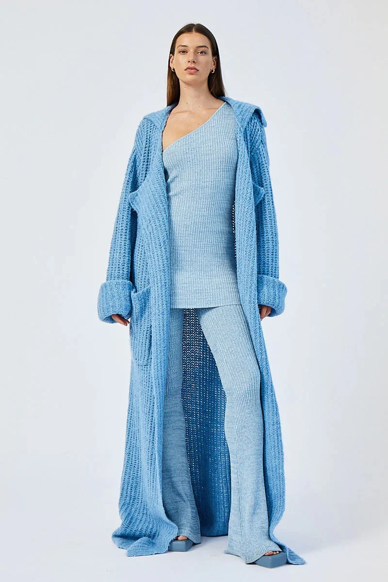 SUBOO Womens Mista Oversized Coatigan - Light Blue - Image 3