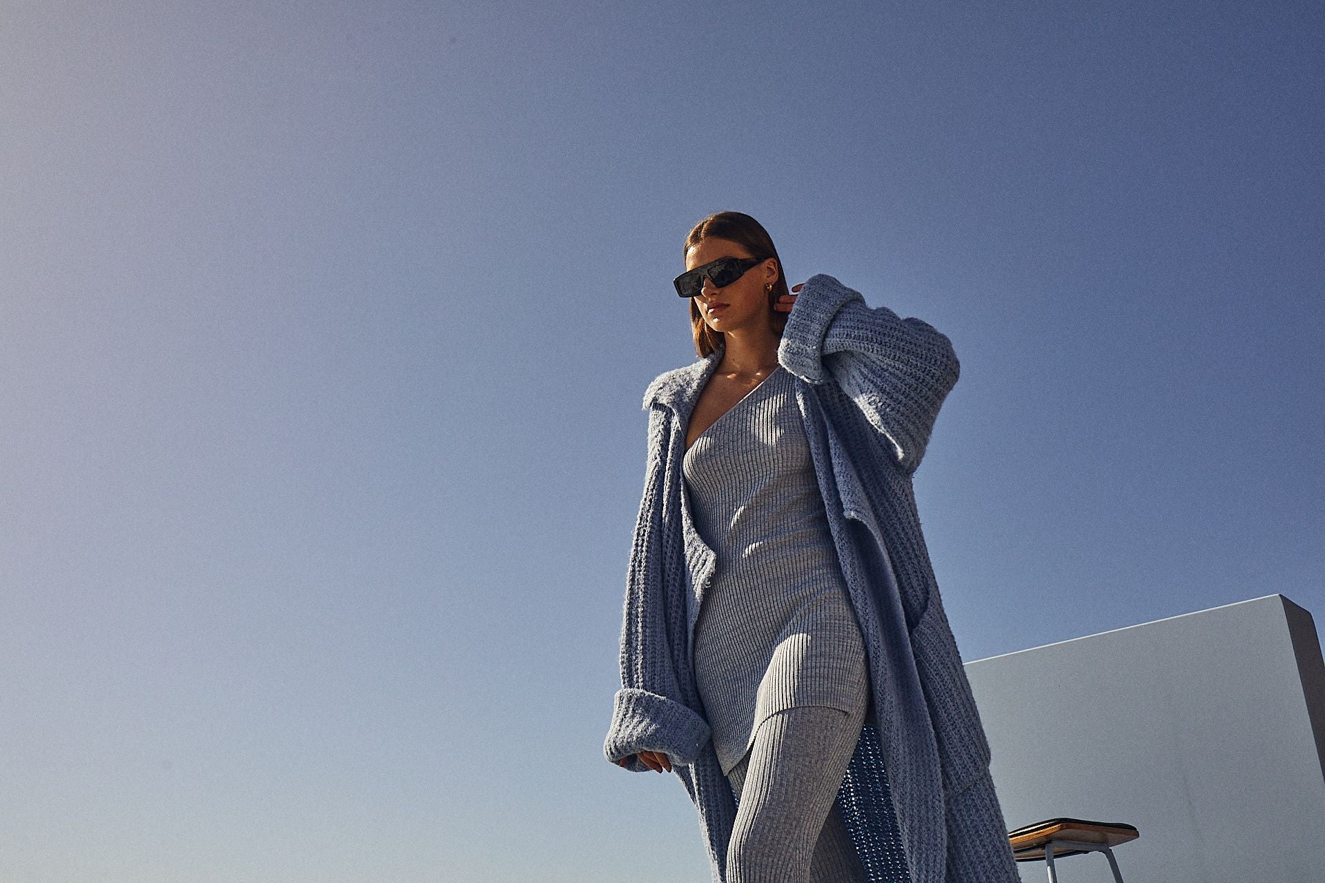 SUBOO Womens Mista Oversized Coatigan - Light Blue - Image 8
