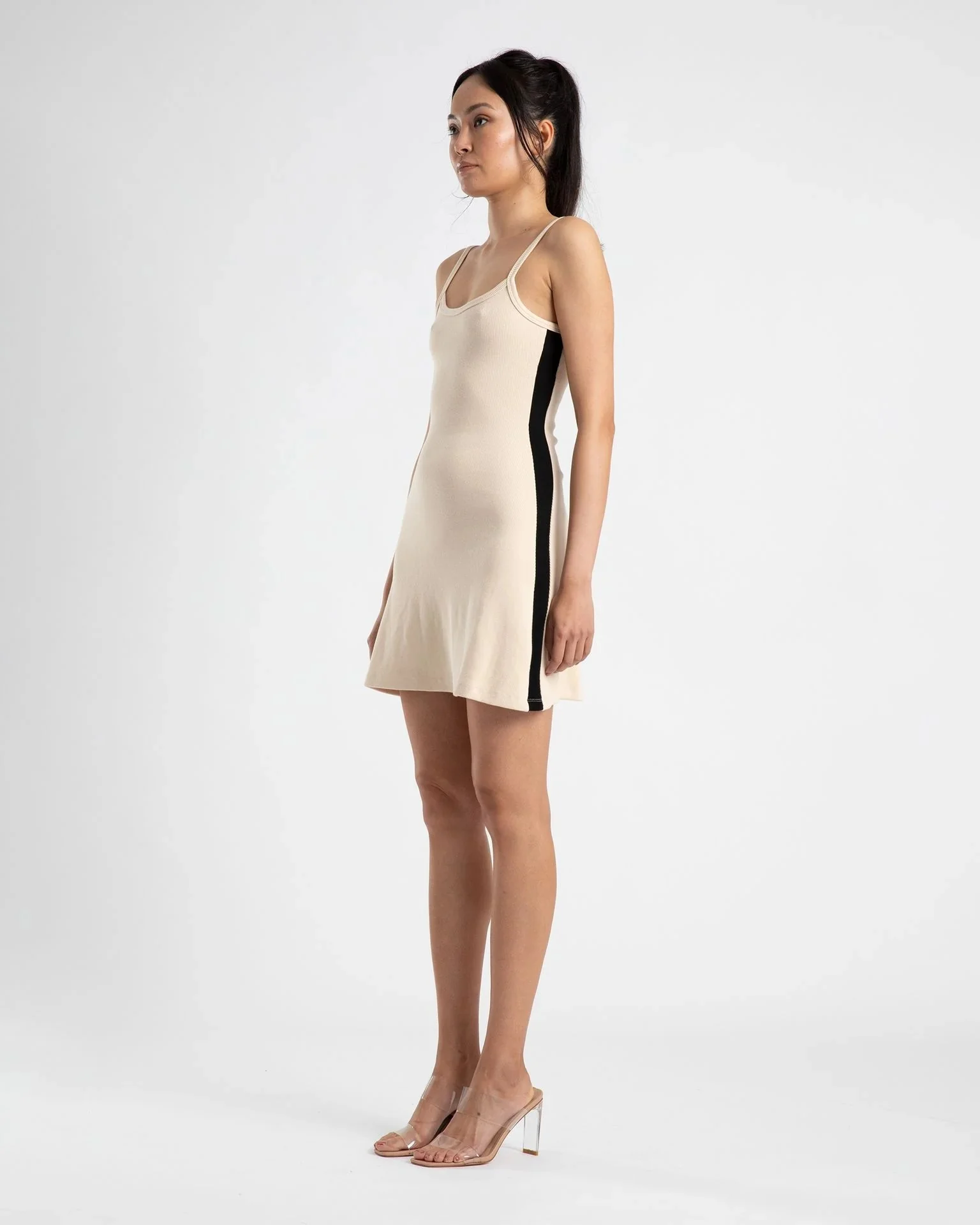 SUMMI SUMMI Womens A Line Dress Cream /Black Stripe - Image 3