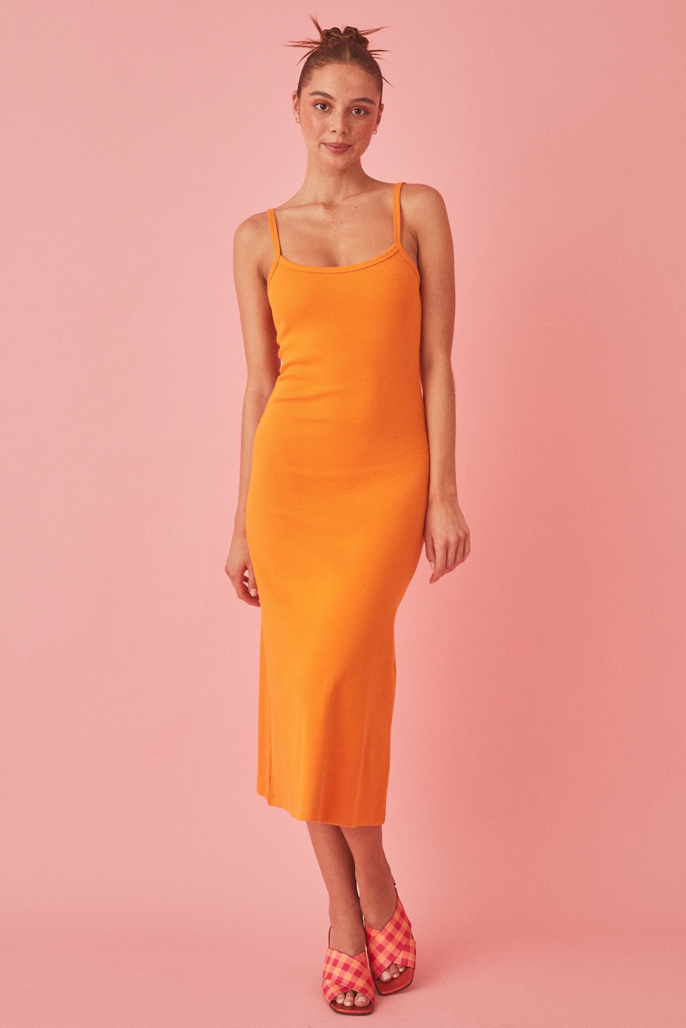 SUMMI SUMMI Womens A-Line Midi Dress Tangerine..last one - Image 7