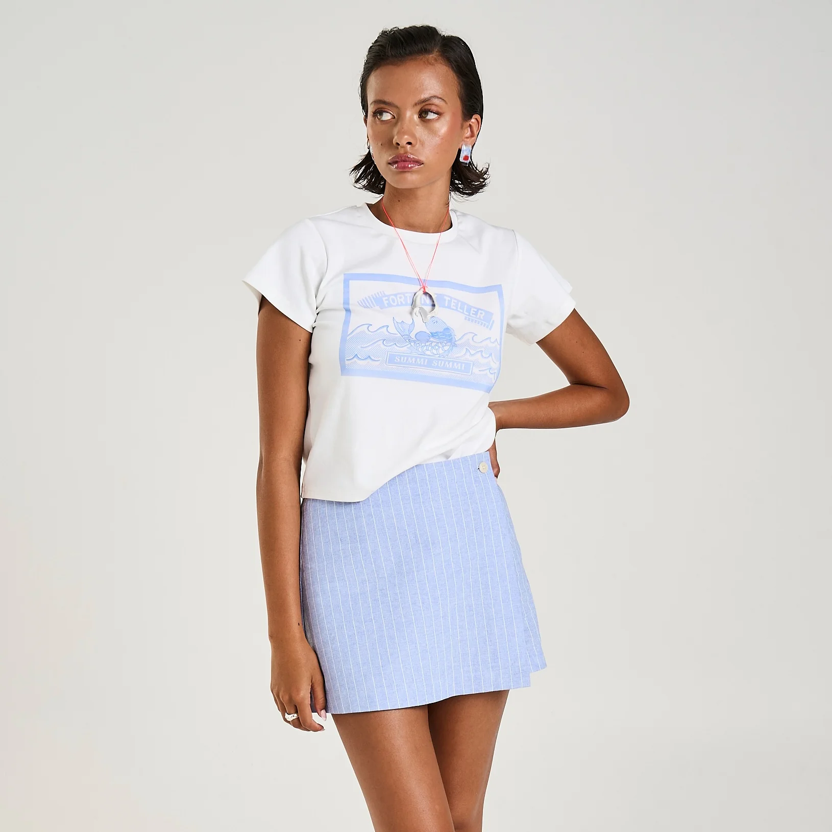 SUMMI SUMMI Womens A-Sym Skort in Sea Stripe - Image 10