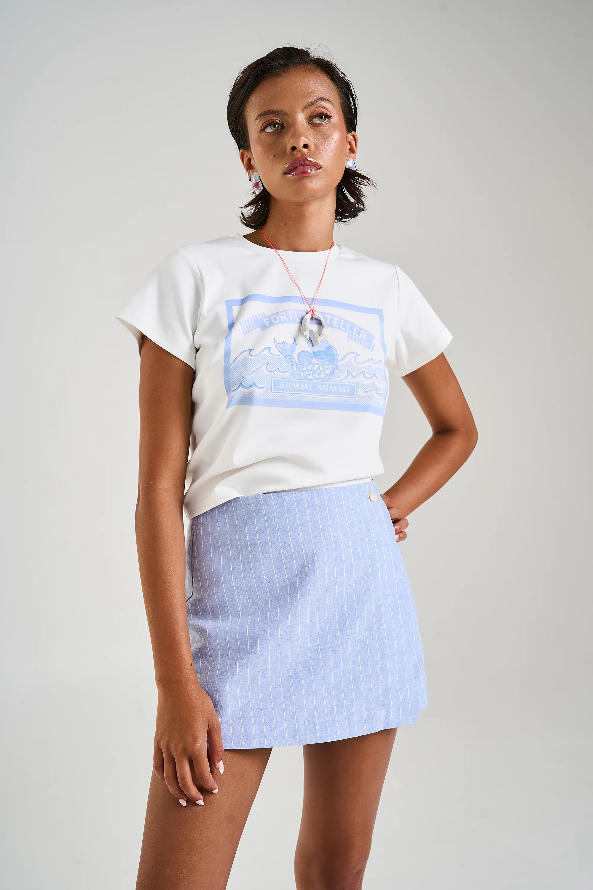 SUMMI SUMMI Womens A-Sym Skort in Sea Stripe - Image 5