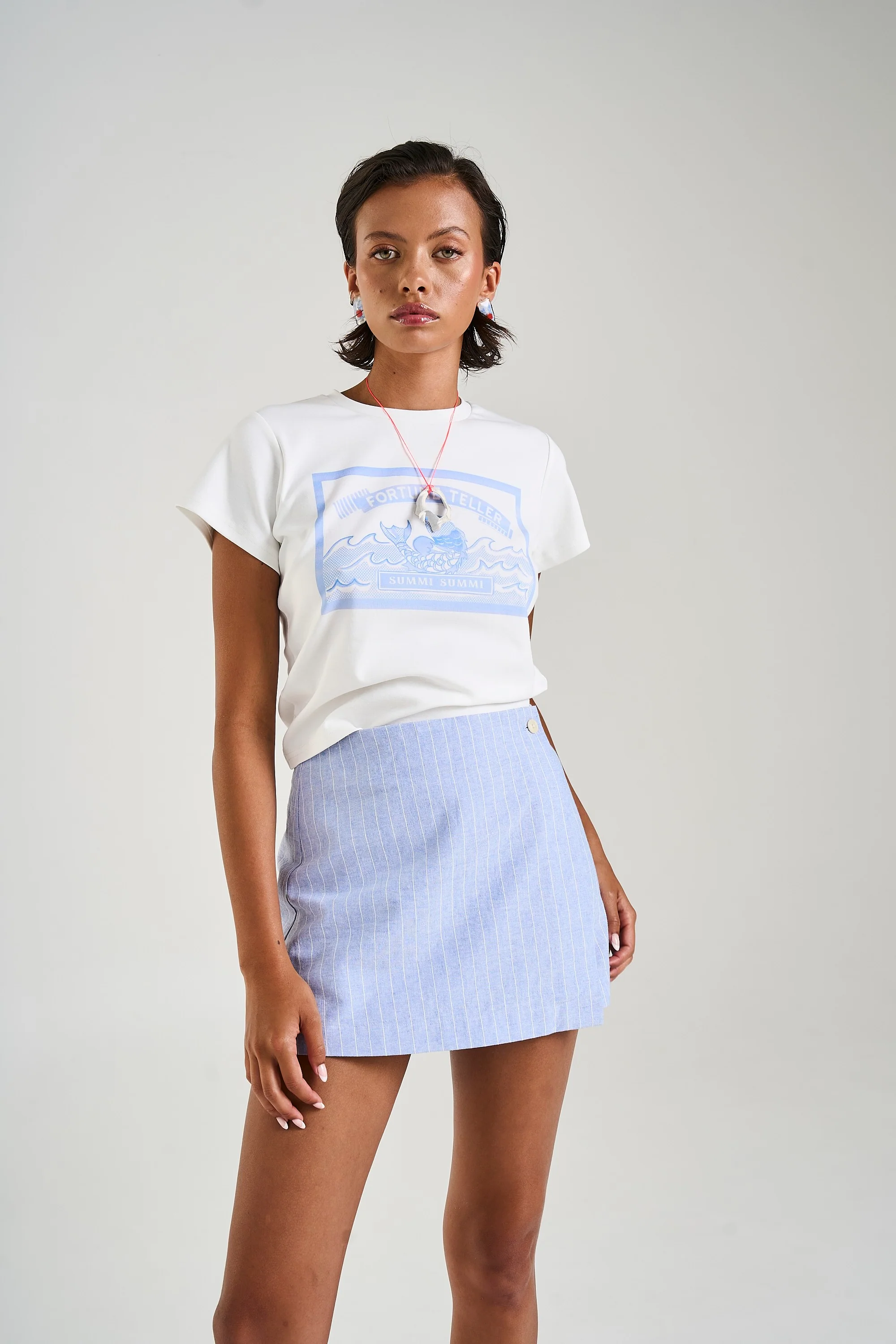 SUMMI SUMMI Womens A-Sym Skort in Sea Stripe - Image 8