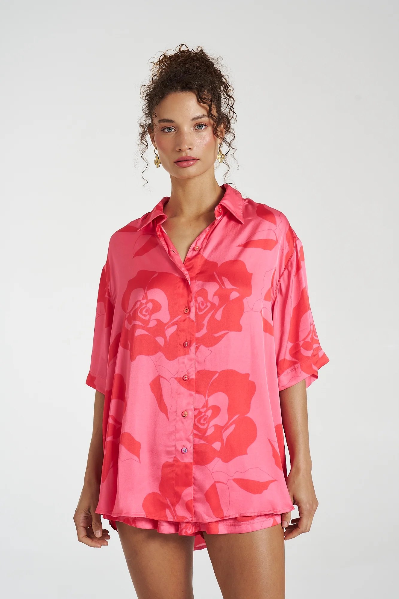SUMMI SUMMI Womens Big Shirt - A Rose By Any Other Name - Image 4