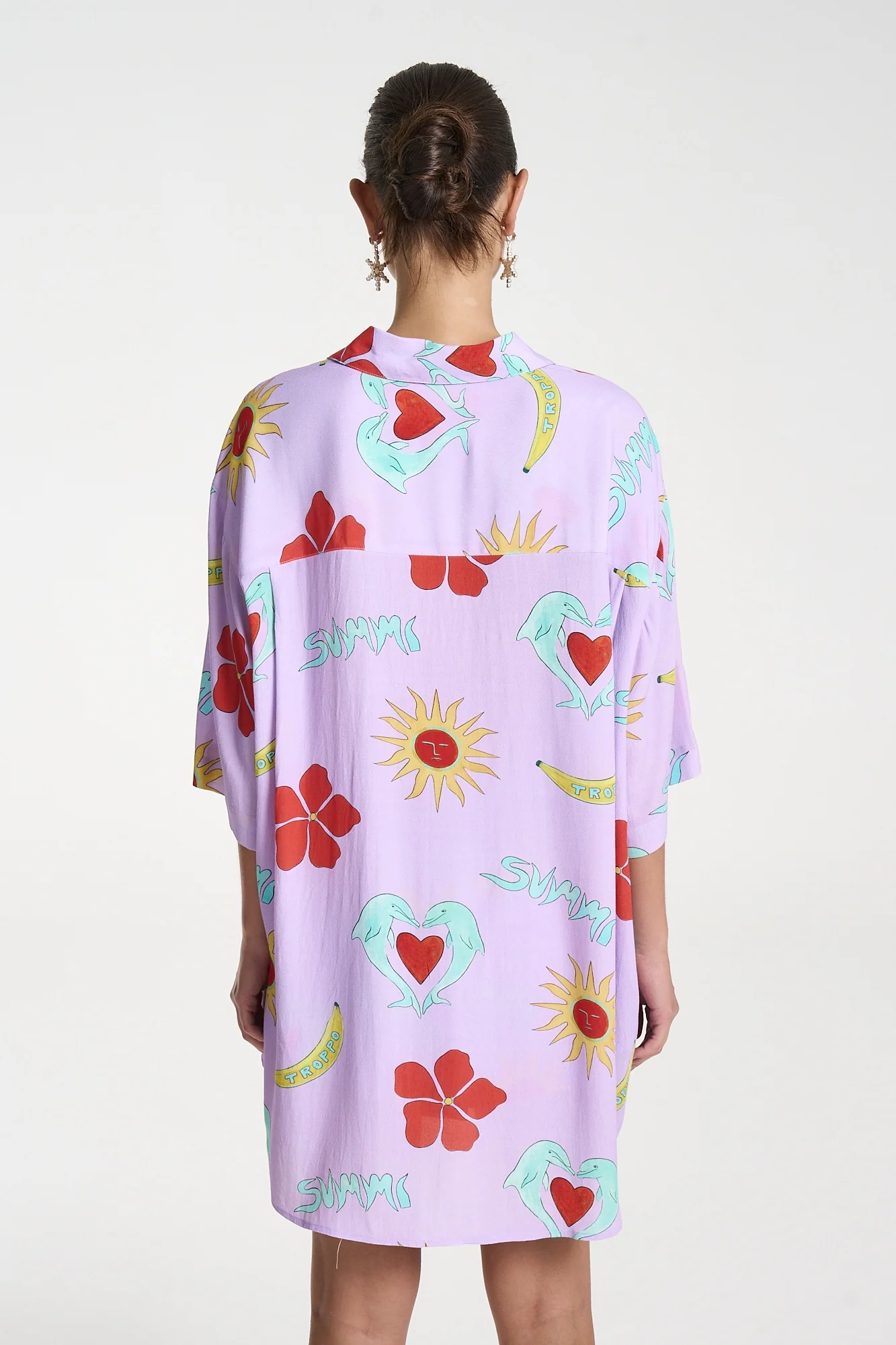 SUMMI SUMMI Womens Big Shirt in Lilac Troppo - Image 4
