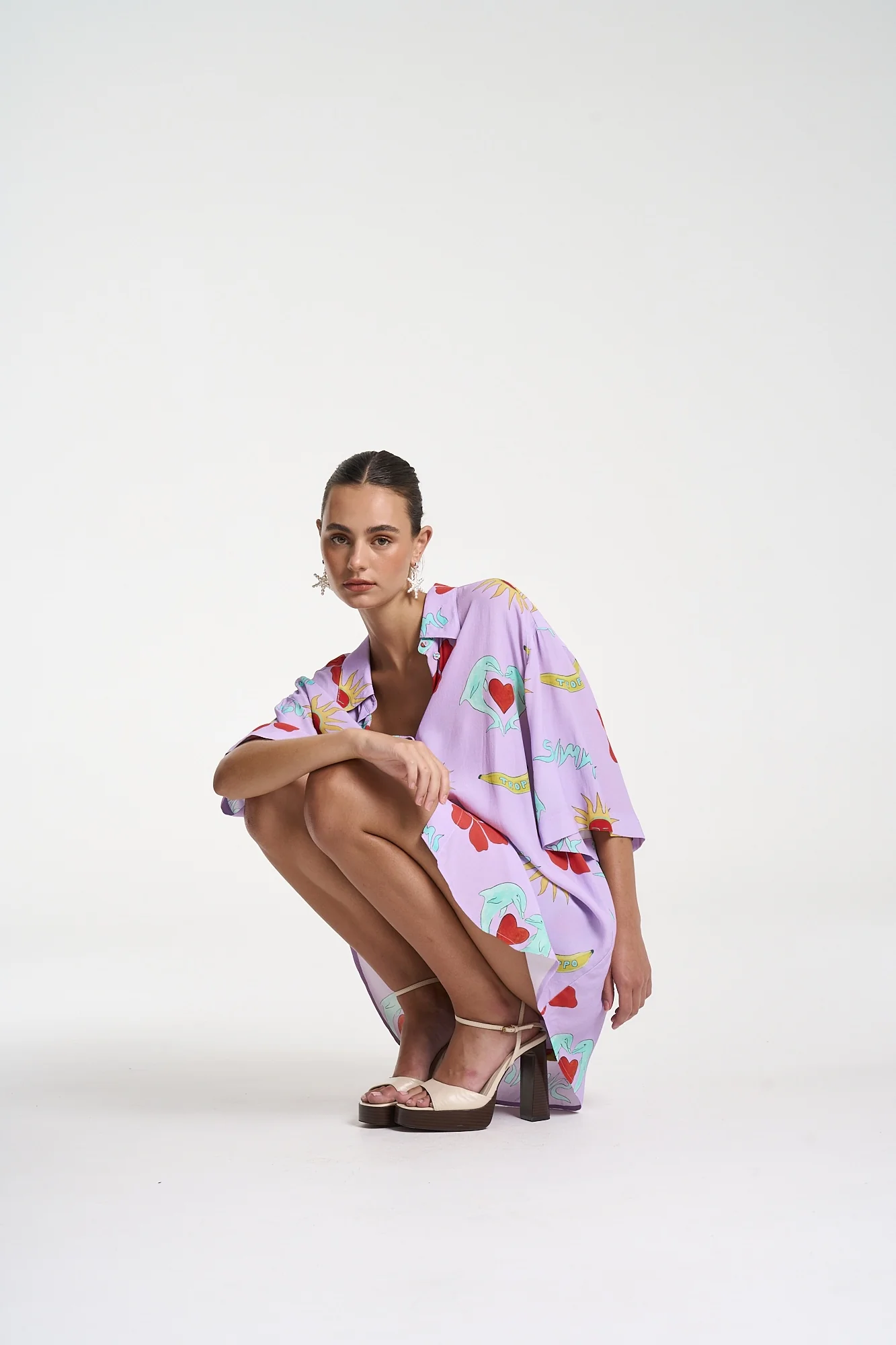 SUMMI SUMMI Womens Big Shirt in Lilac Troppo - Image 7