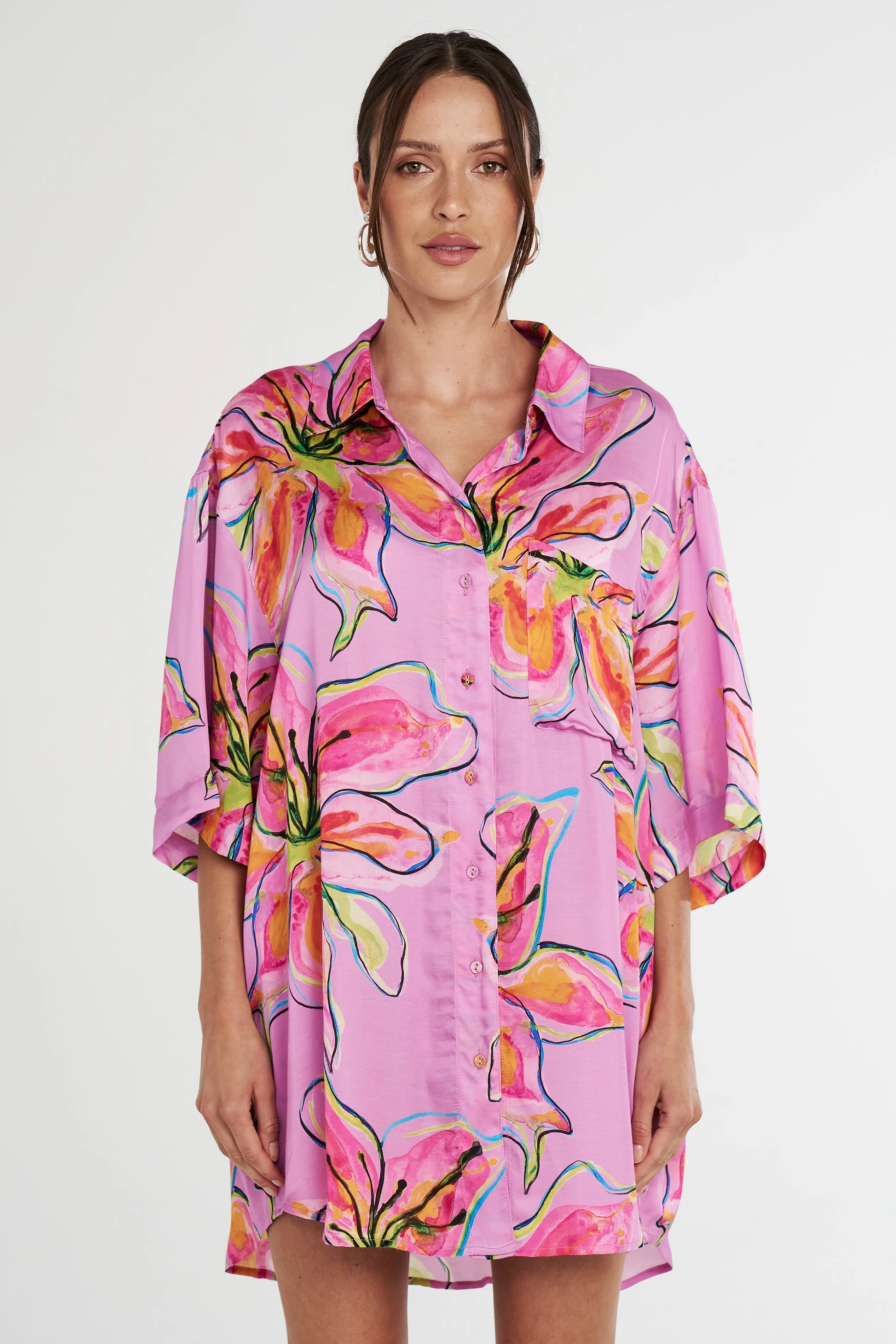 SUMMI SUMMI Womens Big Shirt Lilac Lily - Image 2