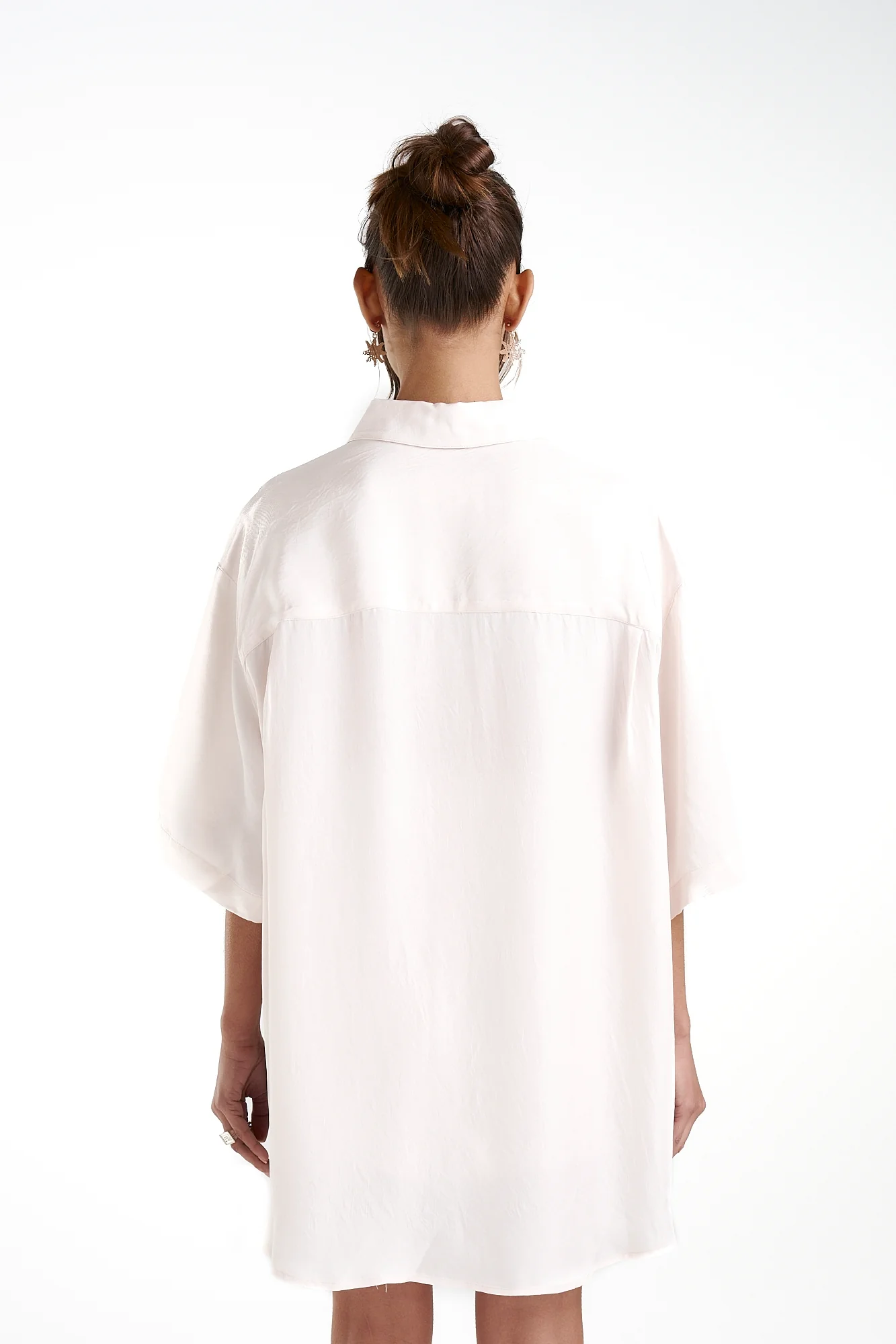 SUMMI SUMMI Womens Big Shirt with Stripe - Cream/Viceroy Stripe - Image 3
