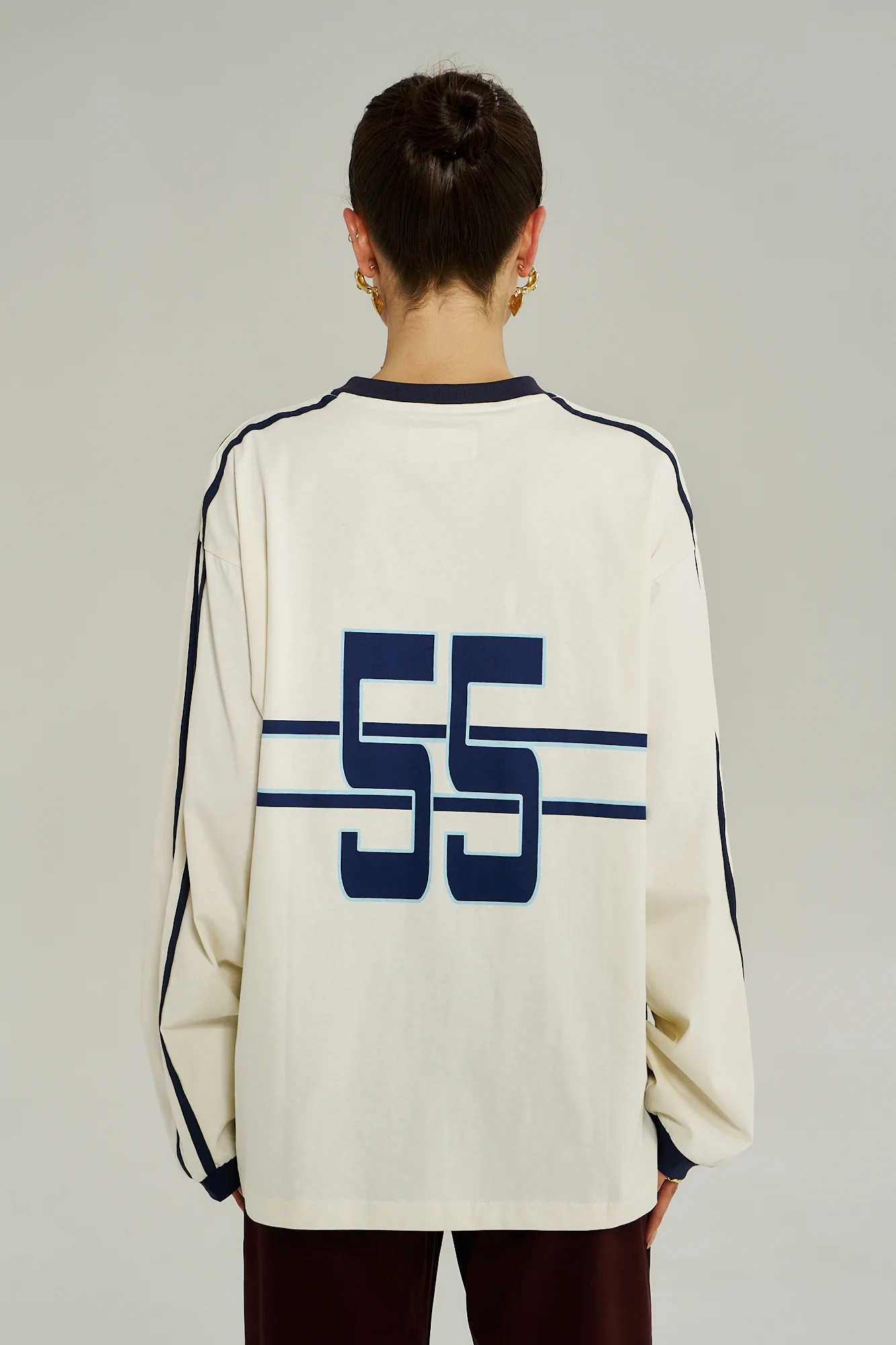 SUMMI SUMMI Womens Bleu 55 Long Sleeve Tee in Vintage White - Image 4