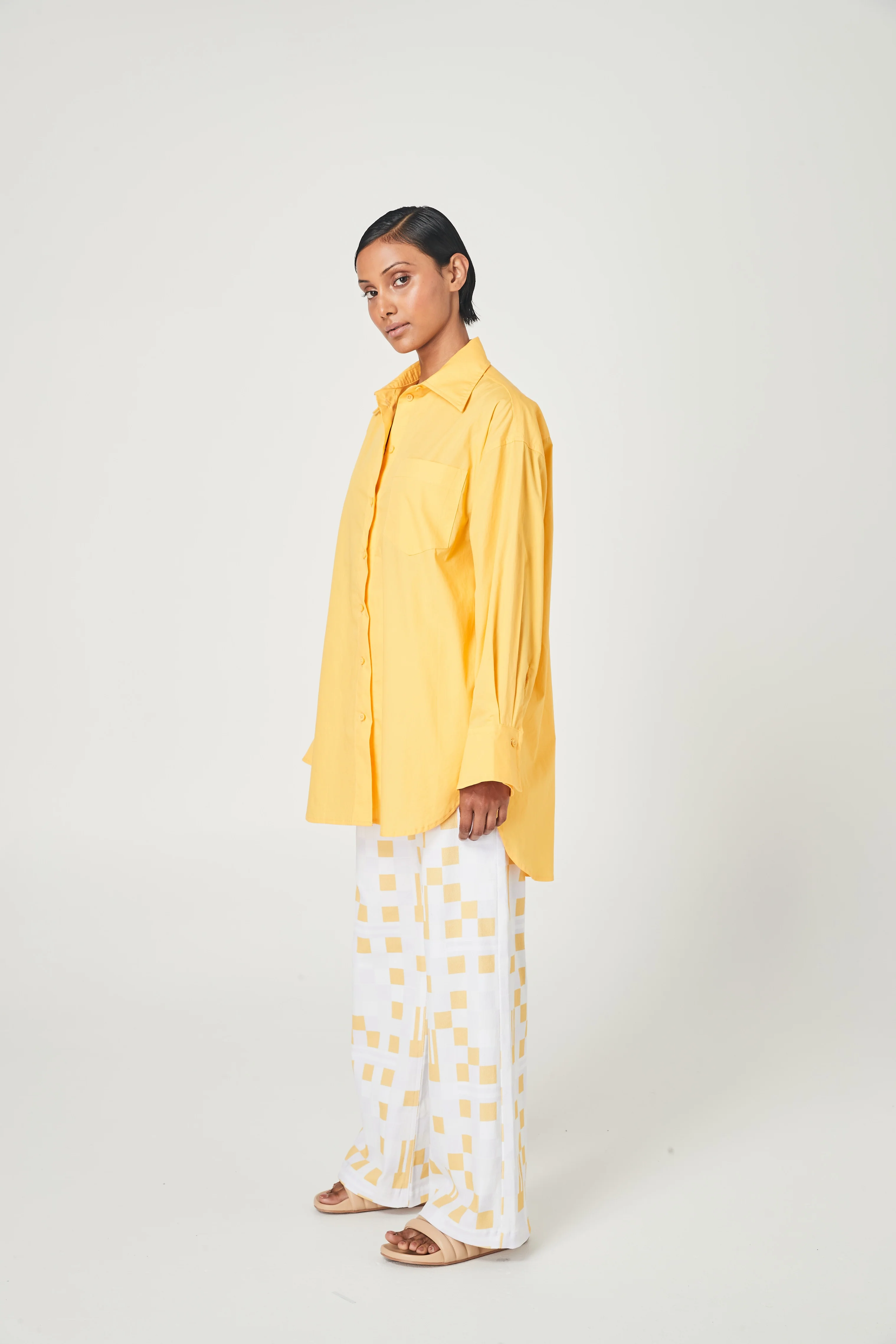 SUMMI SUMMI Womens Boss Oversized Shirt Mango - Image 6