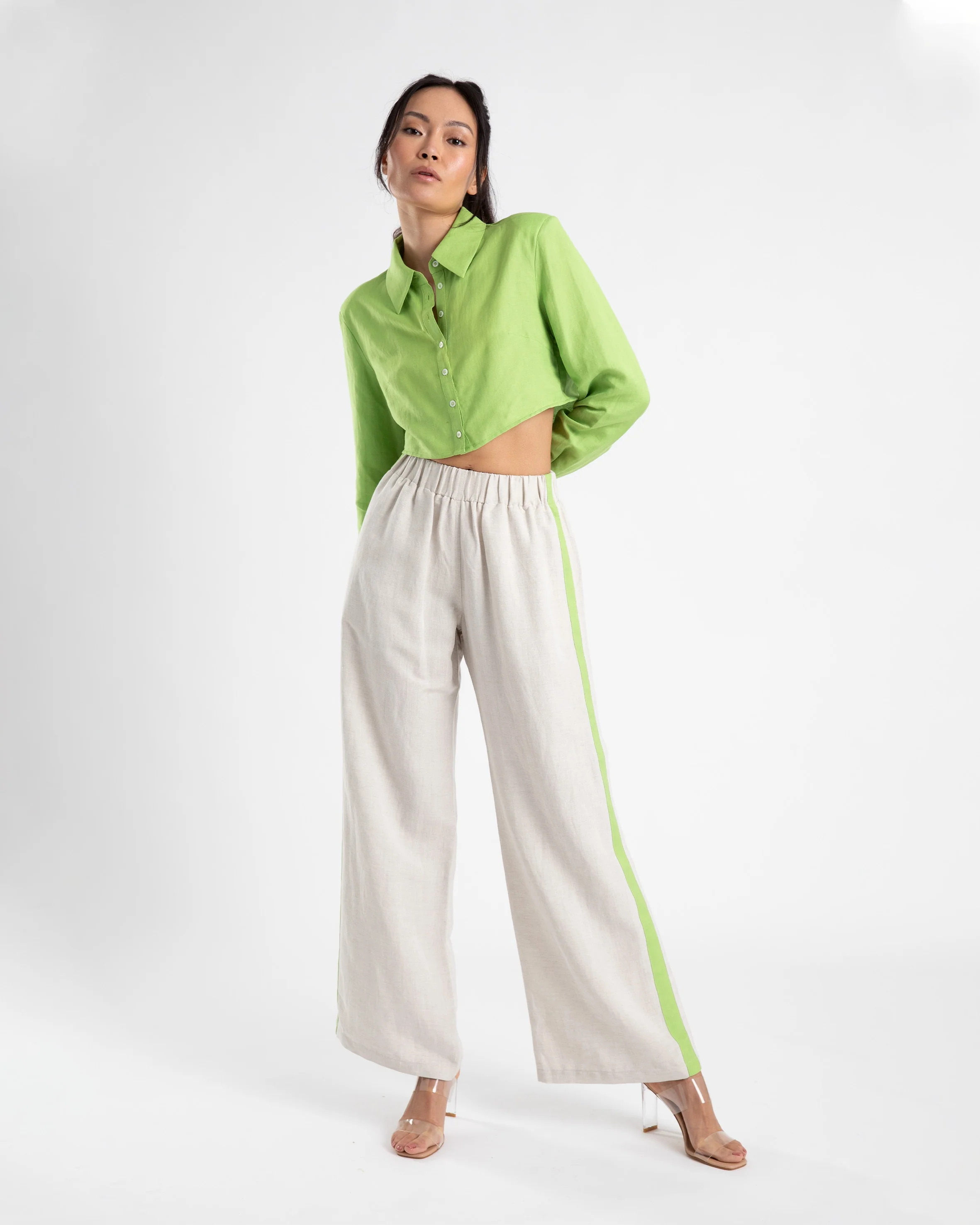 SUMMI SUMMI Womens Cropped Structured Shirt Apple - Image 5