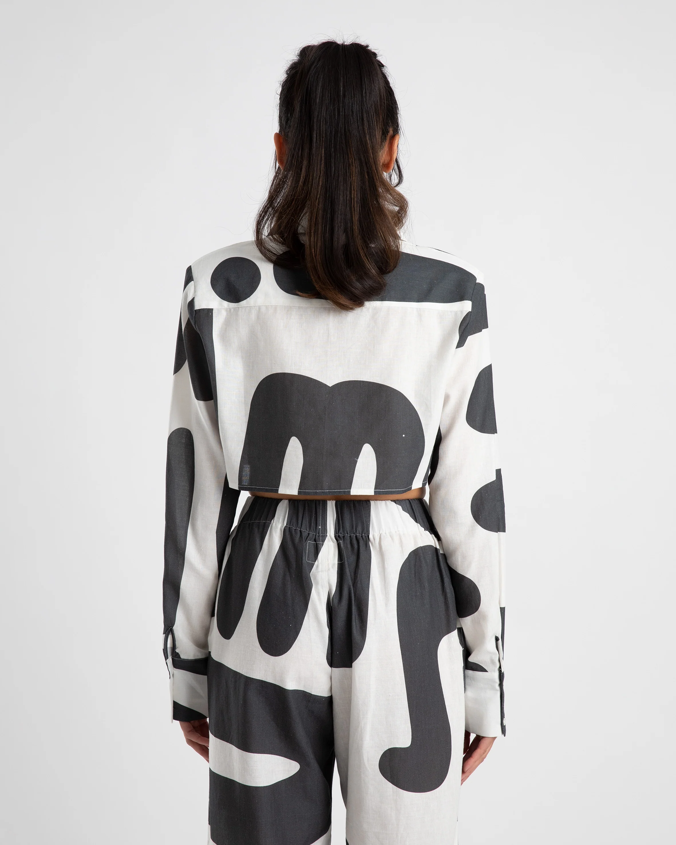SUMMI SUMMI Womens Cropped Structured Shirt Summi Print - Image 3