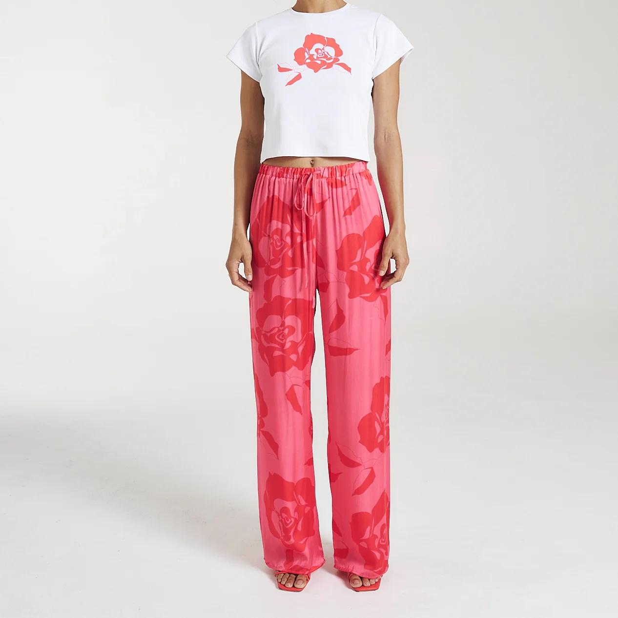SUMMI SUMMI Womens Elastic Waist Pants - A Rose By Any Other Name - Image 2