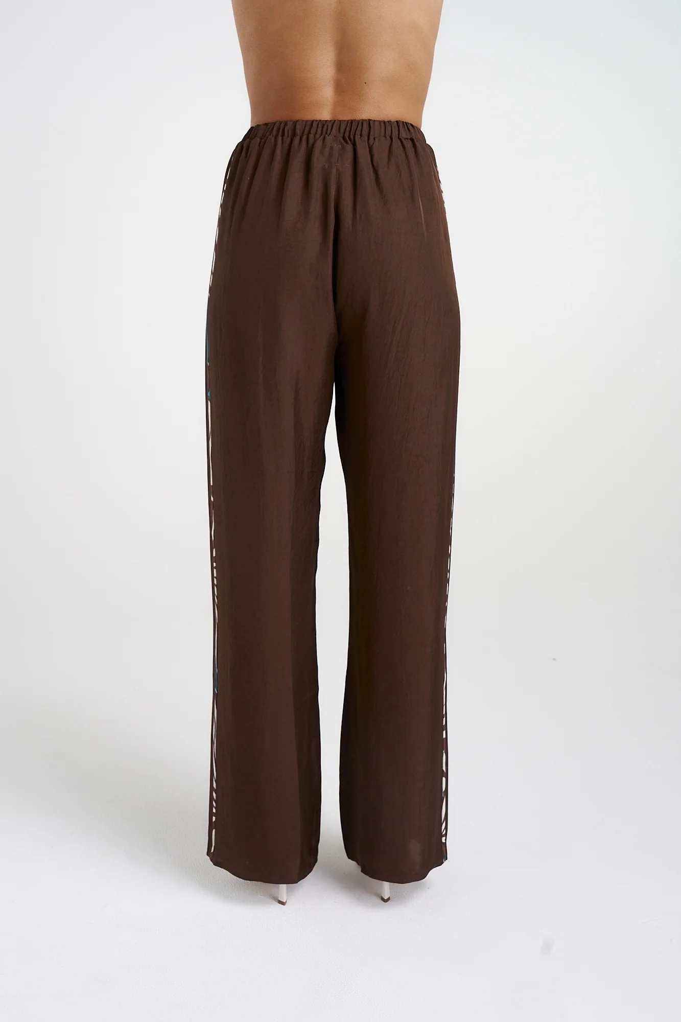 SUMMI SUMMI Womens Elastic Waist Pants with Stripe - Nautilus Stripe - Image 2