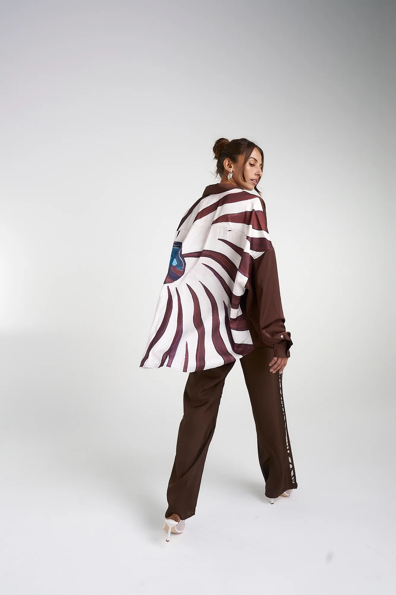 SUMMI SUMMI Womens Elastic Waist Pants with Stripe - Nautilus Stripe - Image 6