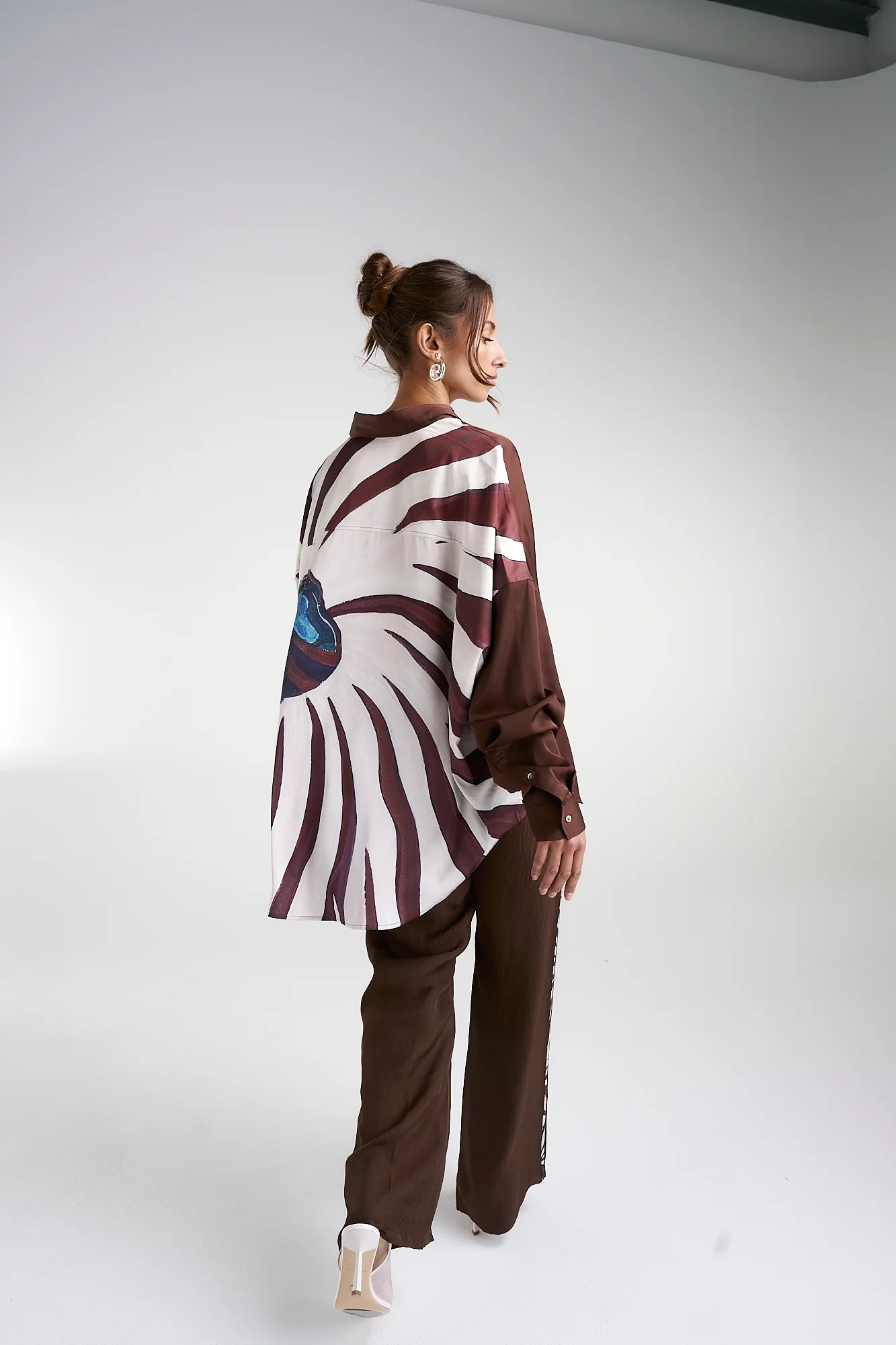 SUMMI SUMMI Womens Elastic Waist Pants with Stripe - Nautilus Stripe - Image 7