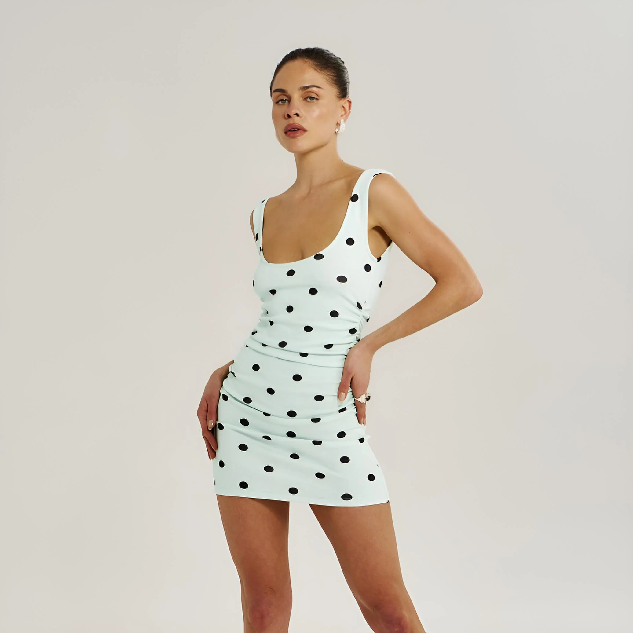 SUMMI SUMMI Womens Emma Mini Dress in Pinot Drops - Image 2