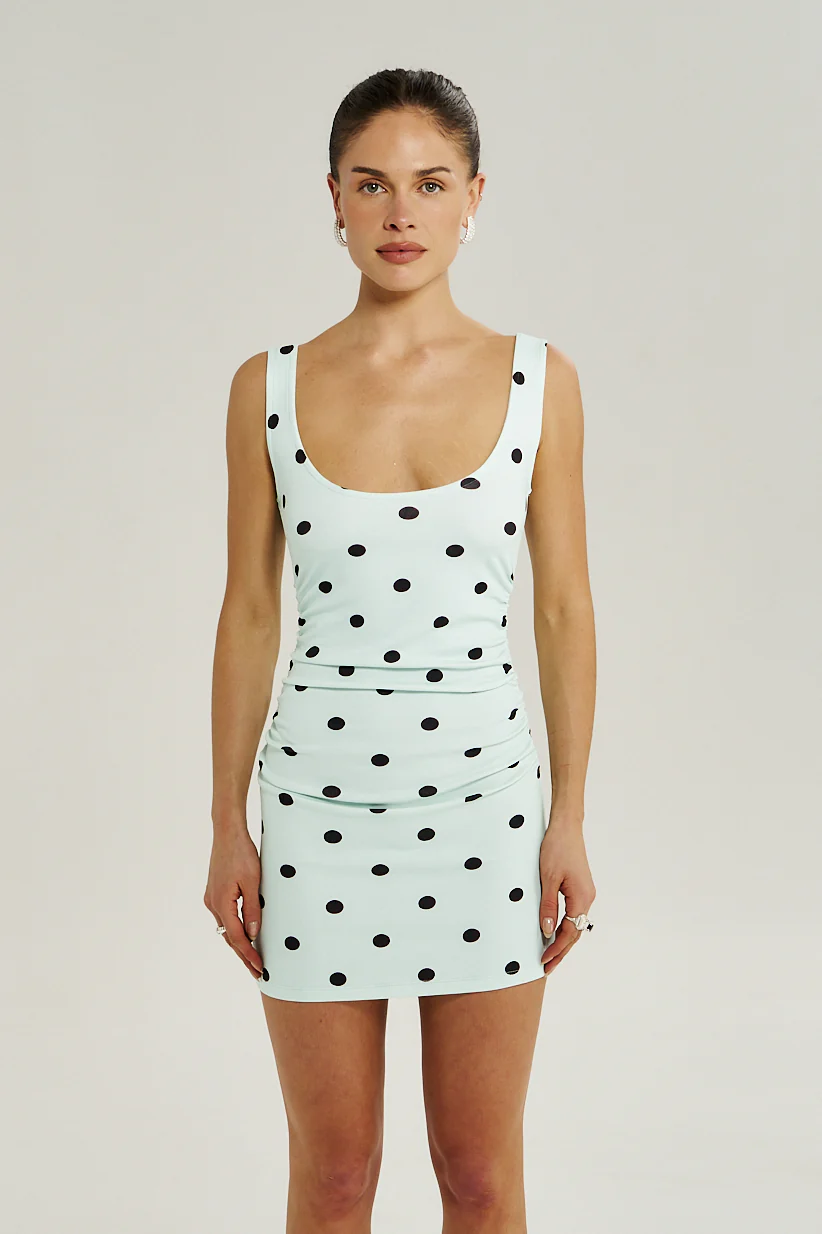 SUMMI SUMMI Womens Emma Mini Dress in Pinot Drops - Image 4