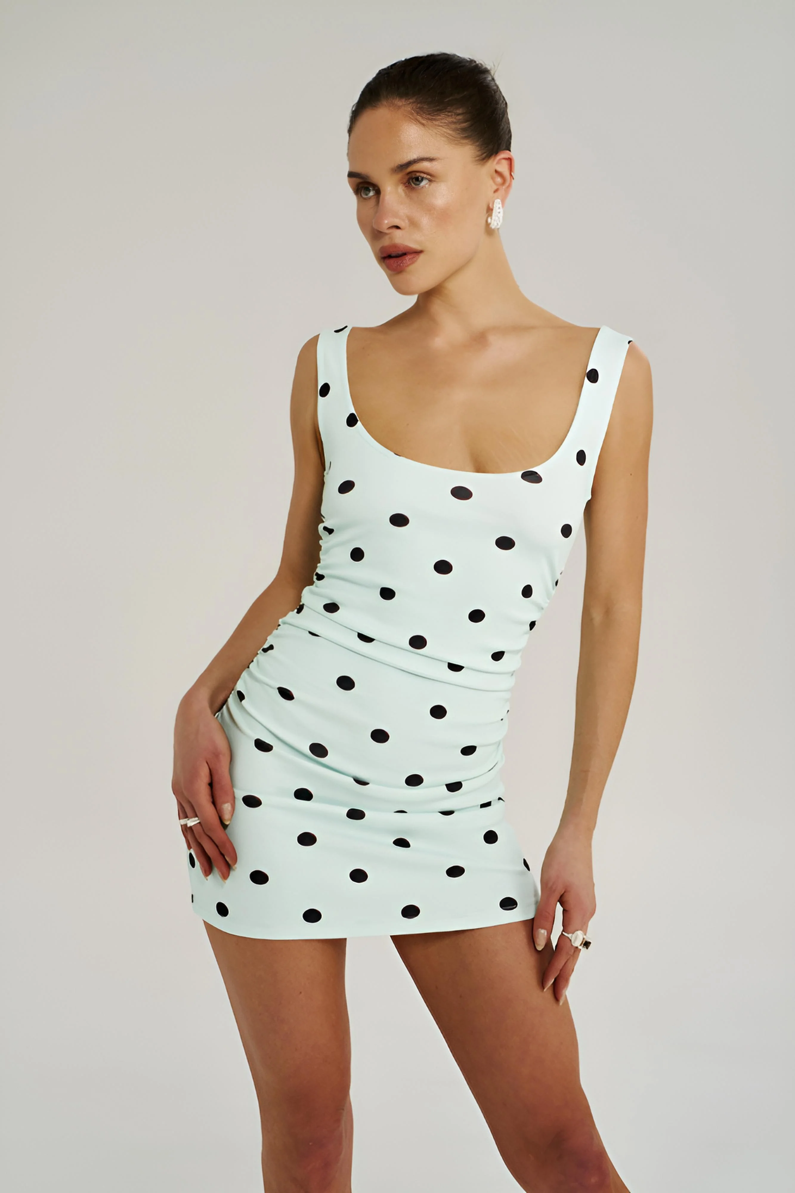 SUMMI SUMMI Womens Emma Mini Dress in Pinot Drops - Image 7