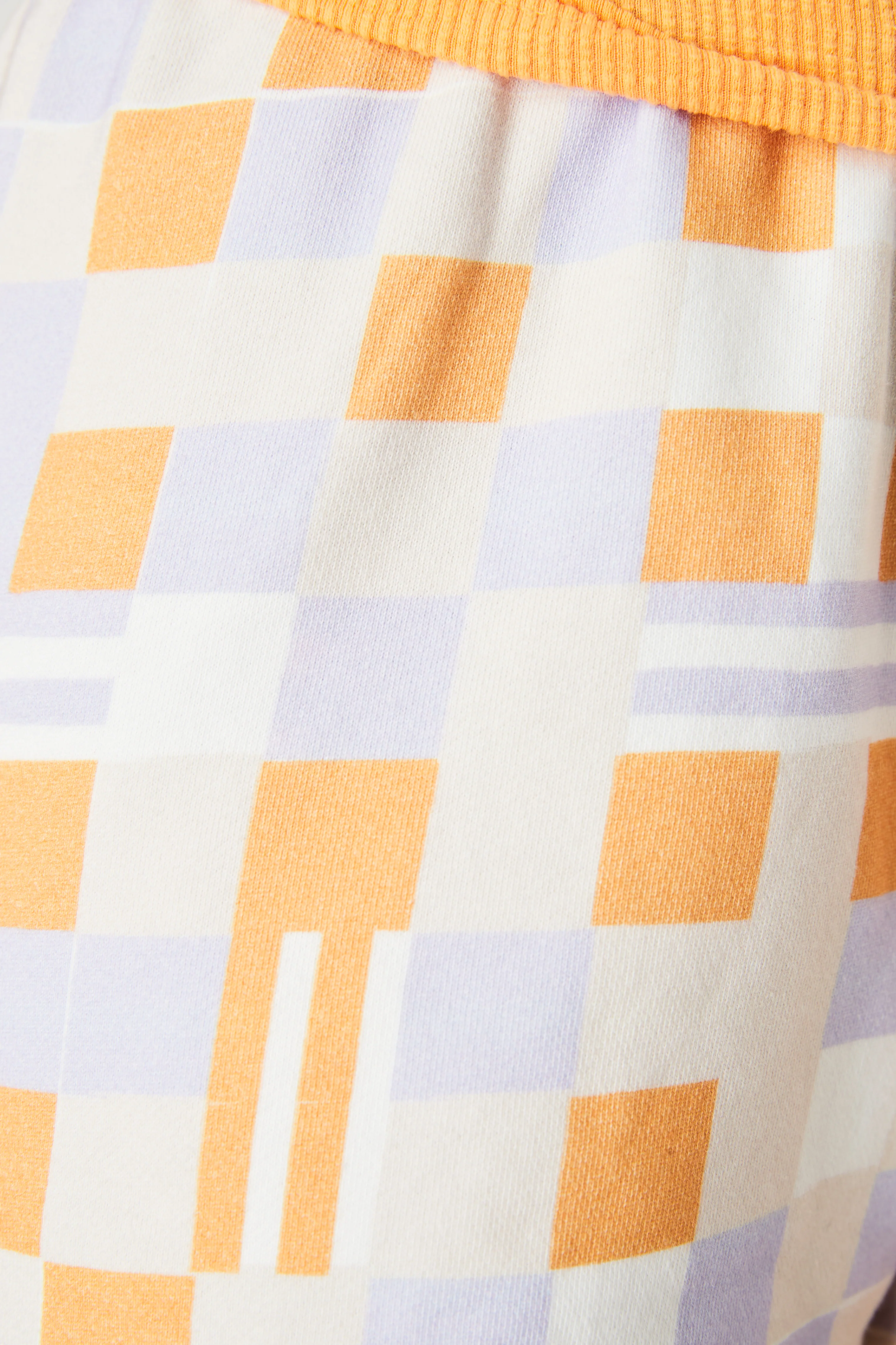 SUMMI SUMMI Womens French Terry Shorts Mango Check Mate - Image 3