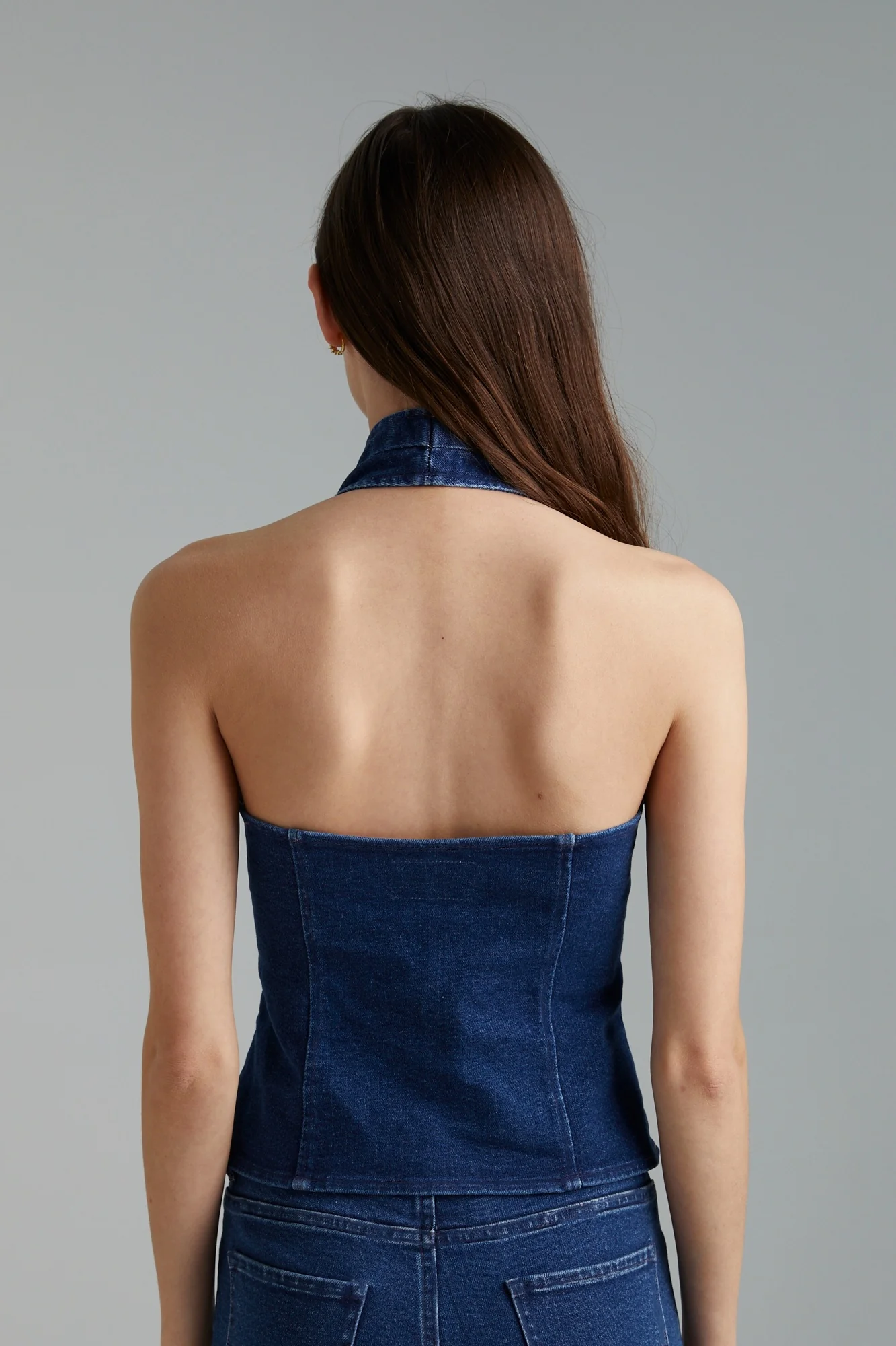 SUMMI SUMMI Womens Halter Vest - Indigo - Image 5