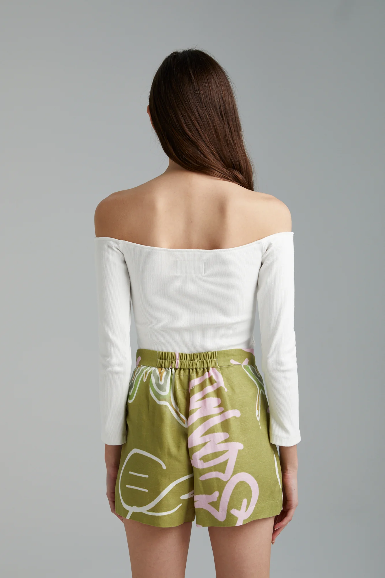 SUMMI SUMMI Womens Linen Skort - Graffiti Butterfly Khaki - Image 8