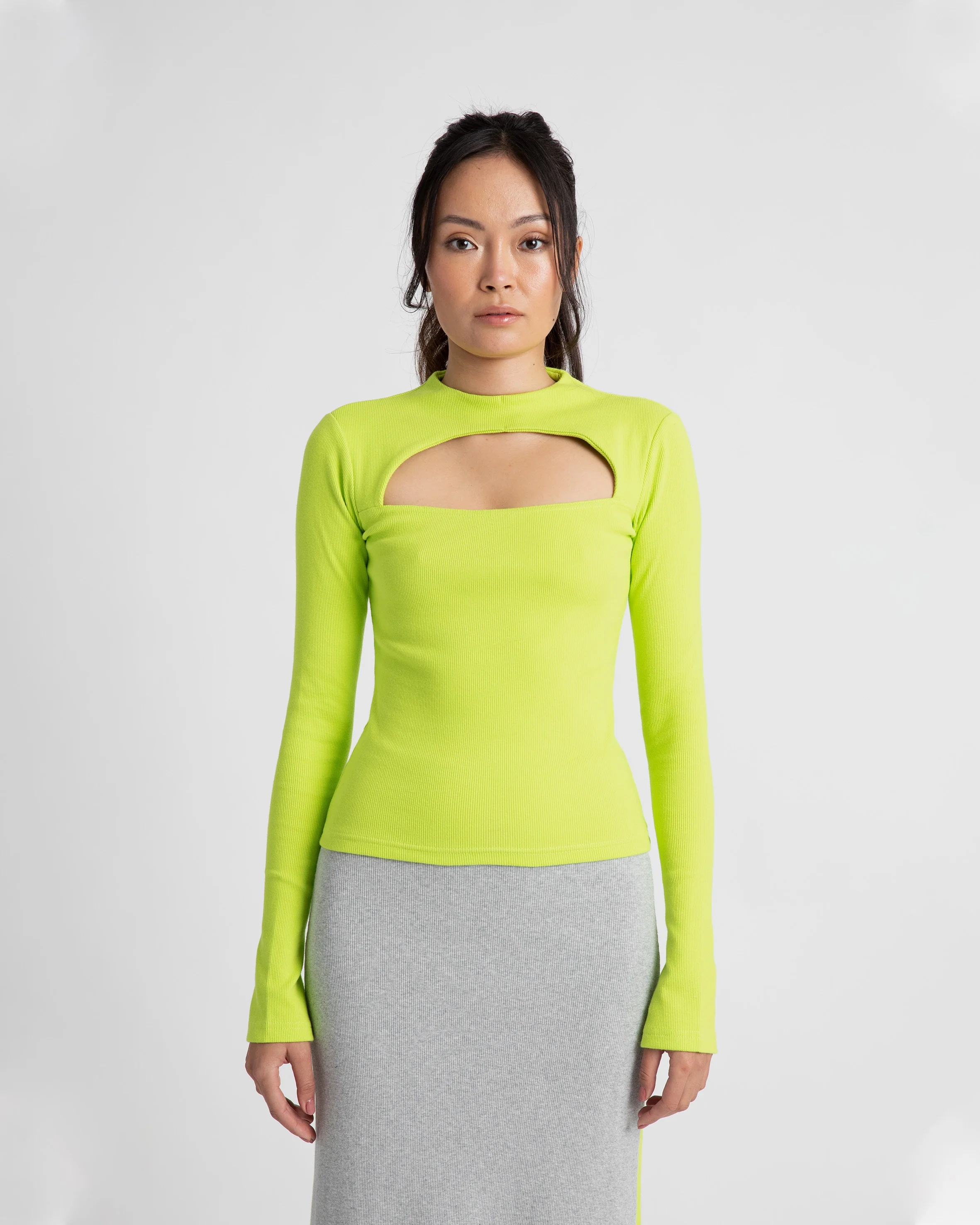 SUMMI SUMMI Womens Long Sleeve Cut Out Top Apple - Image 3