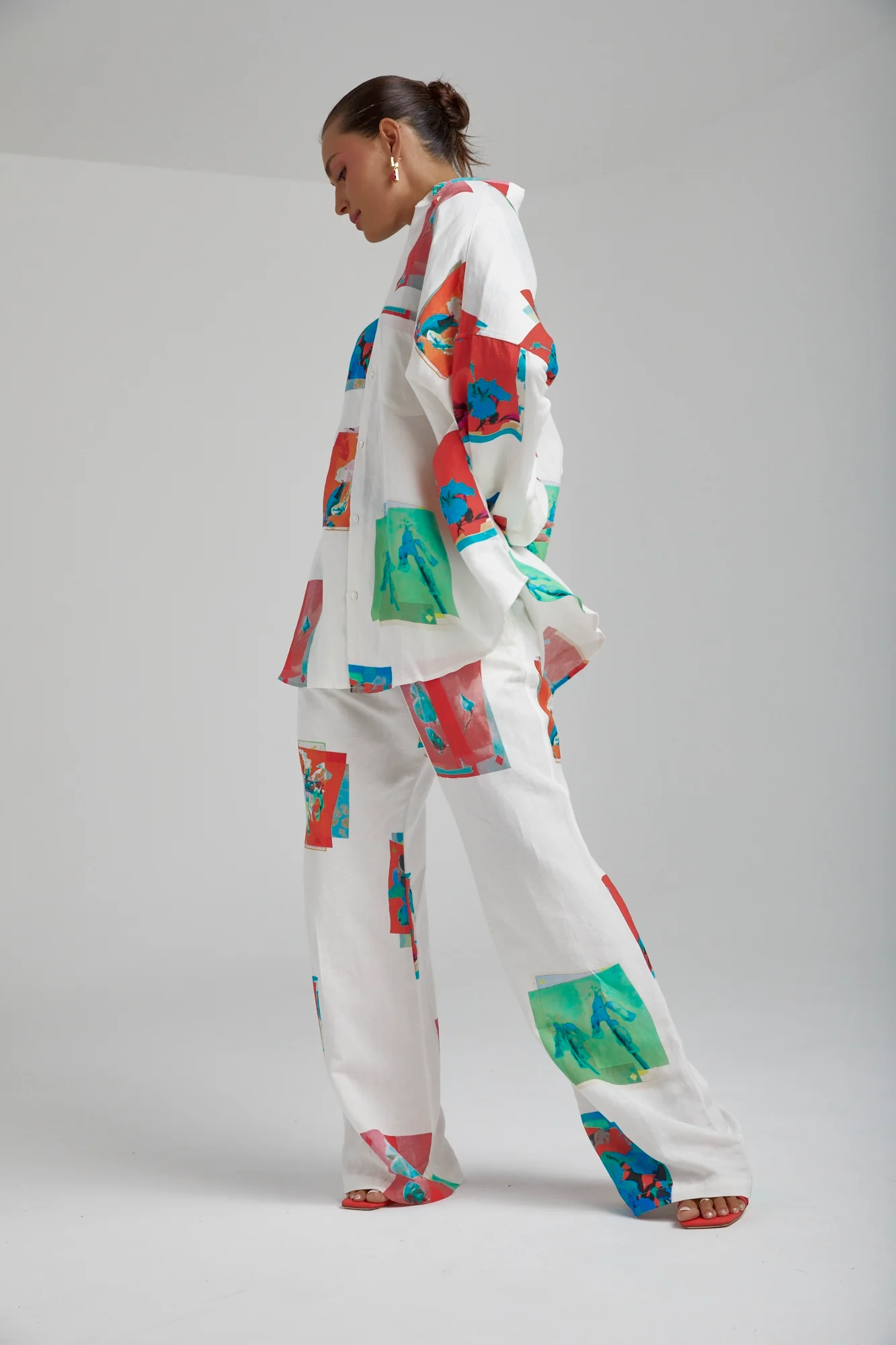 SUMMI SUMMI Womens Long Sleeve Oversize Linen Shirt - Montage White - Image 10
