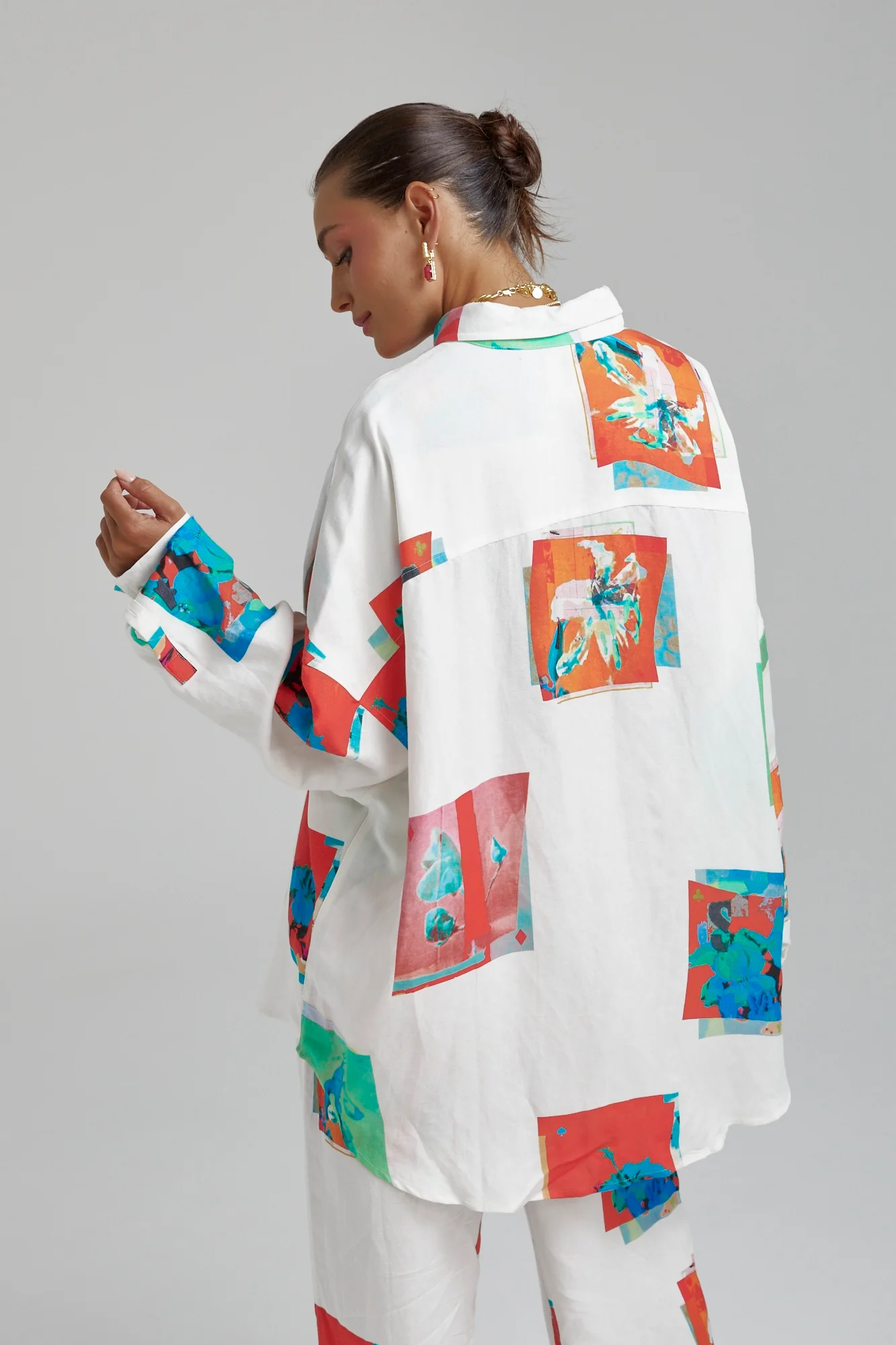 SUMMI SUMMI Womens Long Sleeve Oversize Linen Shirt - Montage White - Image 20