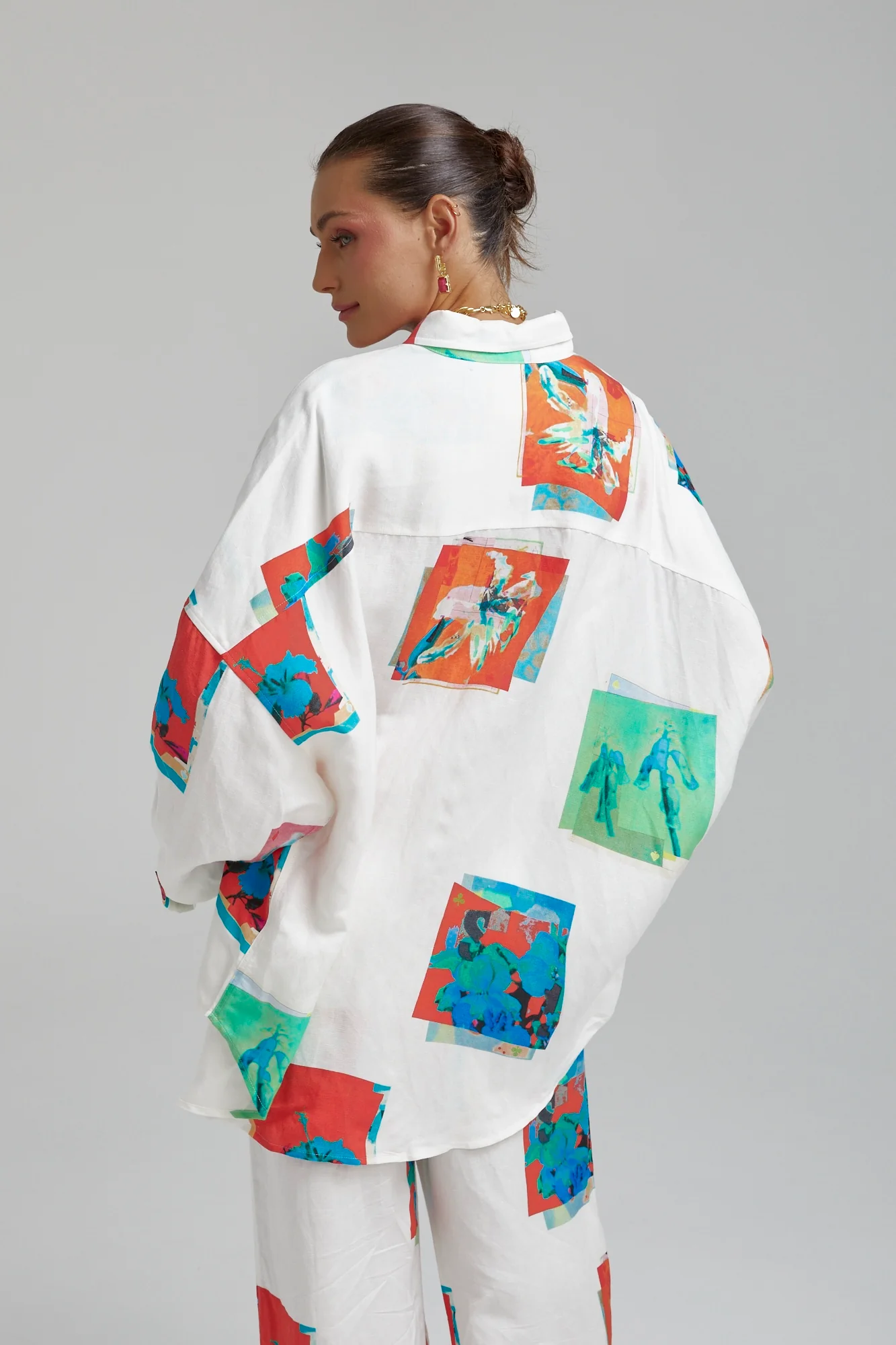 SUMMI SUMMI Womens Long Sleeve Oversize Linen Shirt - Montage White - Image 21