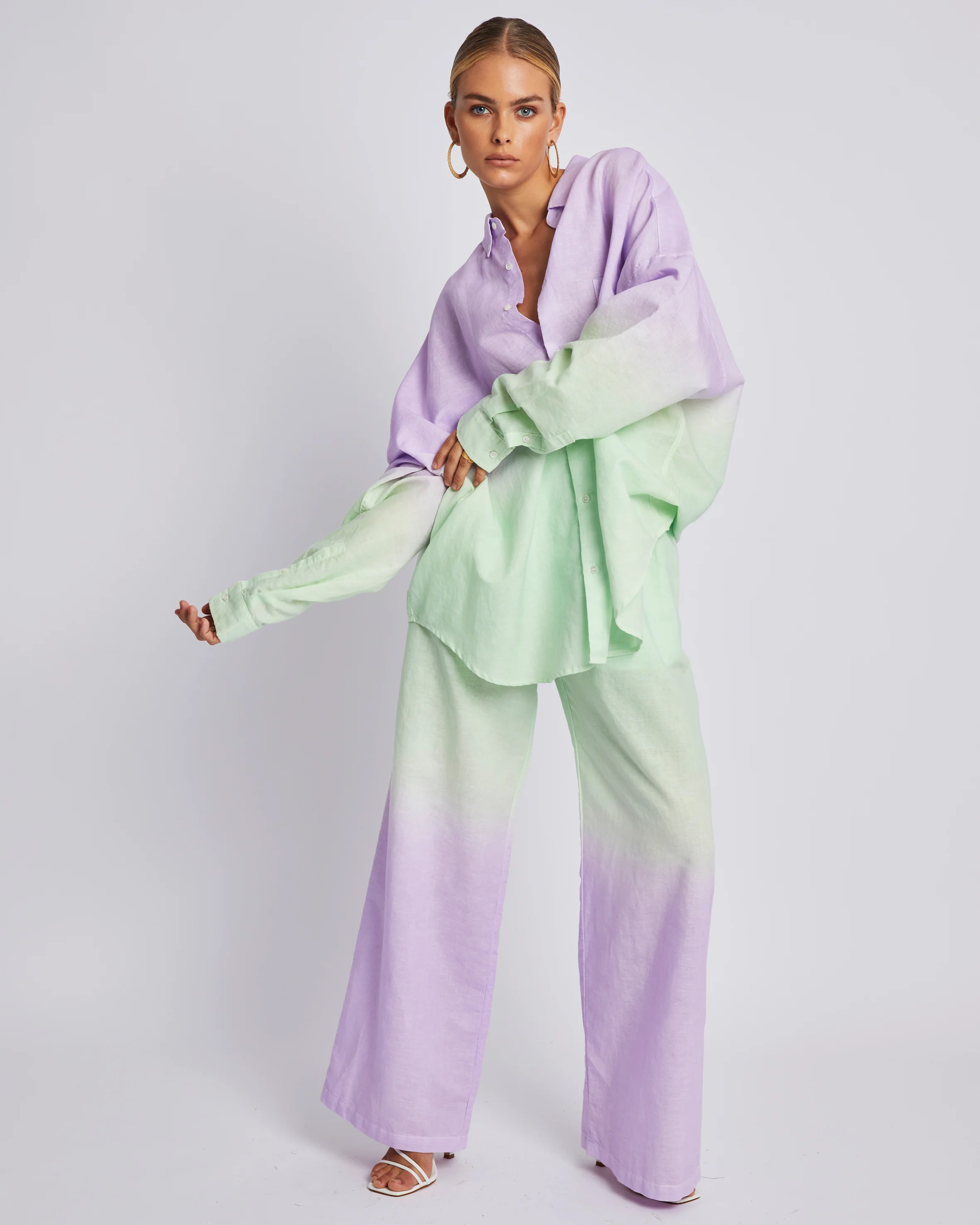 SUMMI SUMMI Womens Long Sleeve Oversized Linen Shirt - Fadey Lady - Image 5