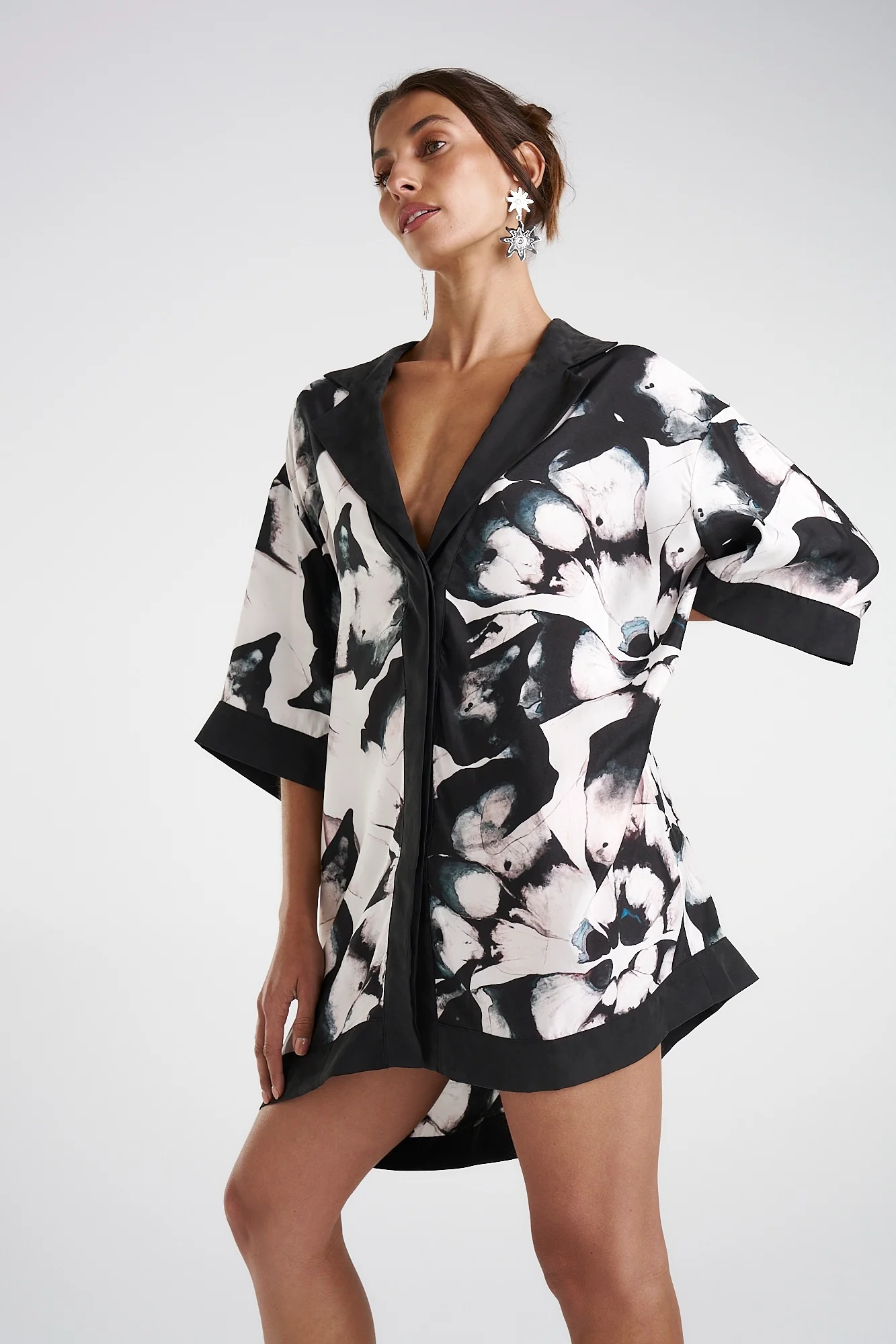 SUMMI SUMMI Womens Luka Shirt Dress with Collar- Everlast - Image 3