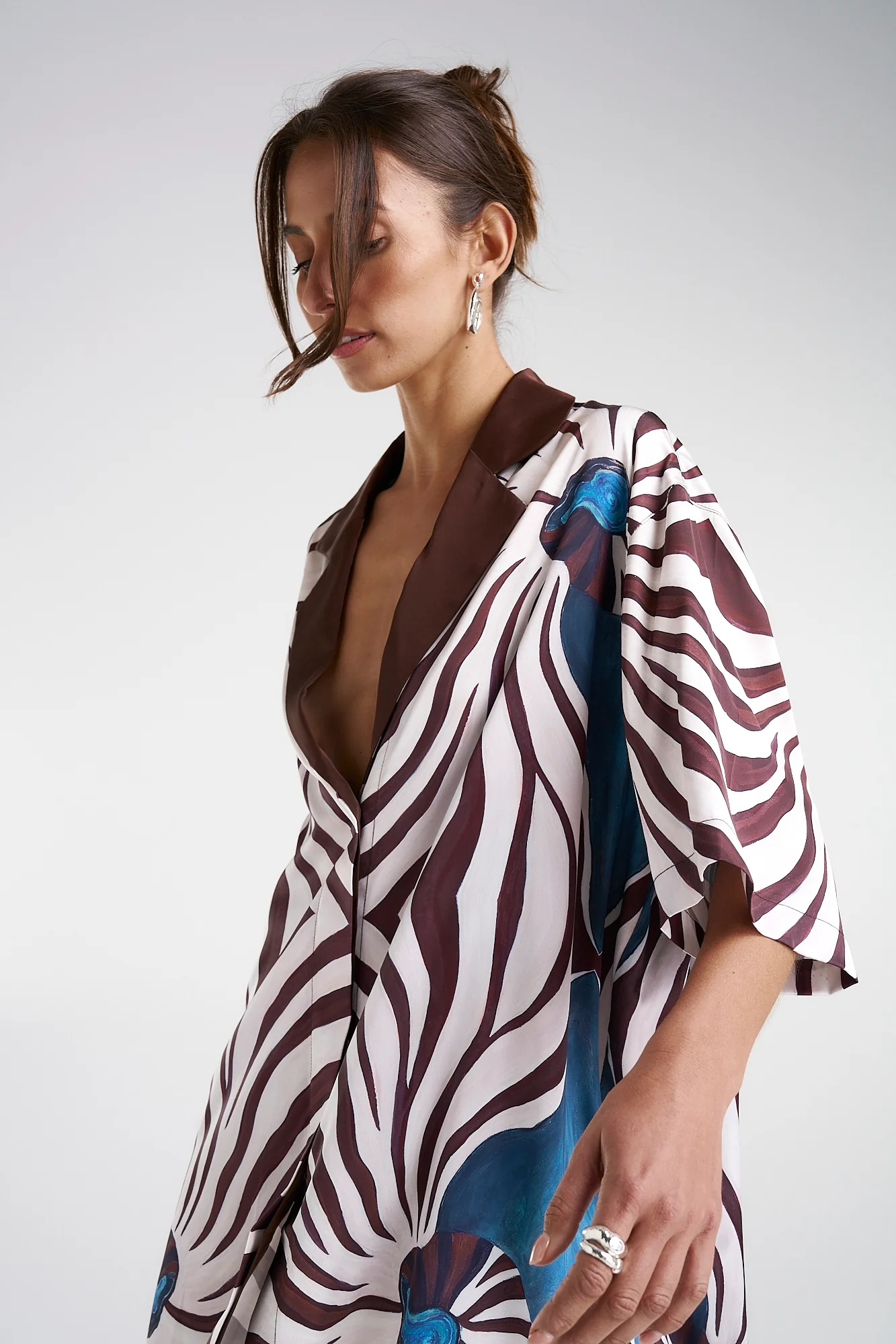 SUMMI SUMMI Womens Luka Shirt Dress with Collar - Nautilus - Image 8