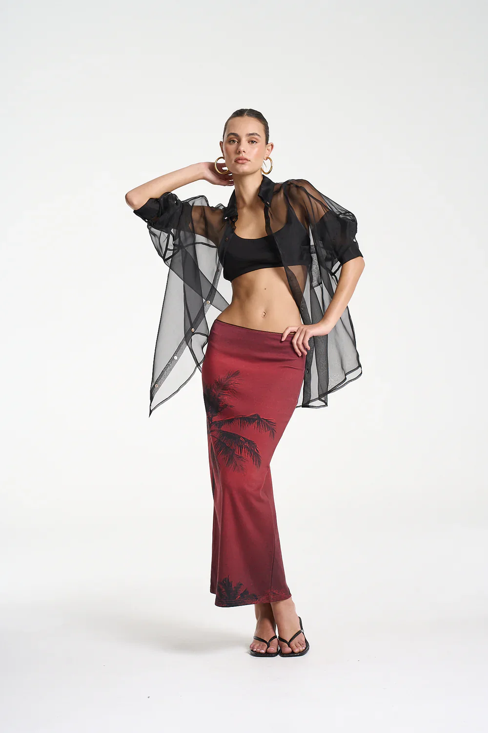 SUMMI SUMMI Womens Mercurio Silk Shirt in Midnight Black - Image 4