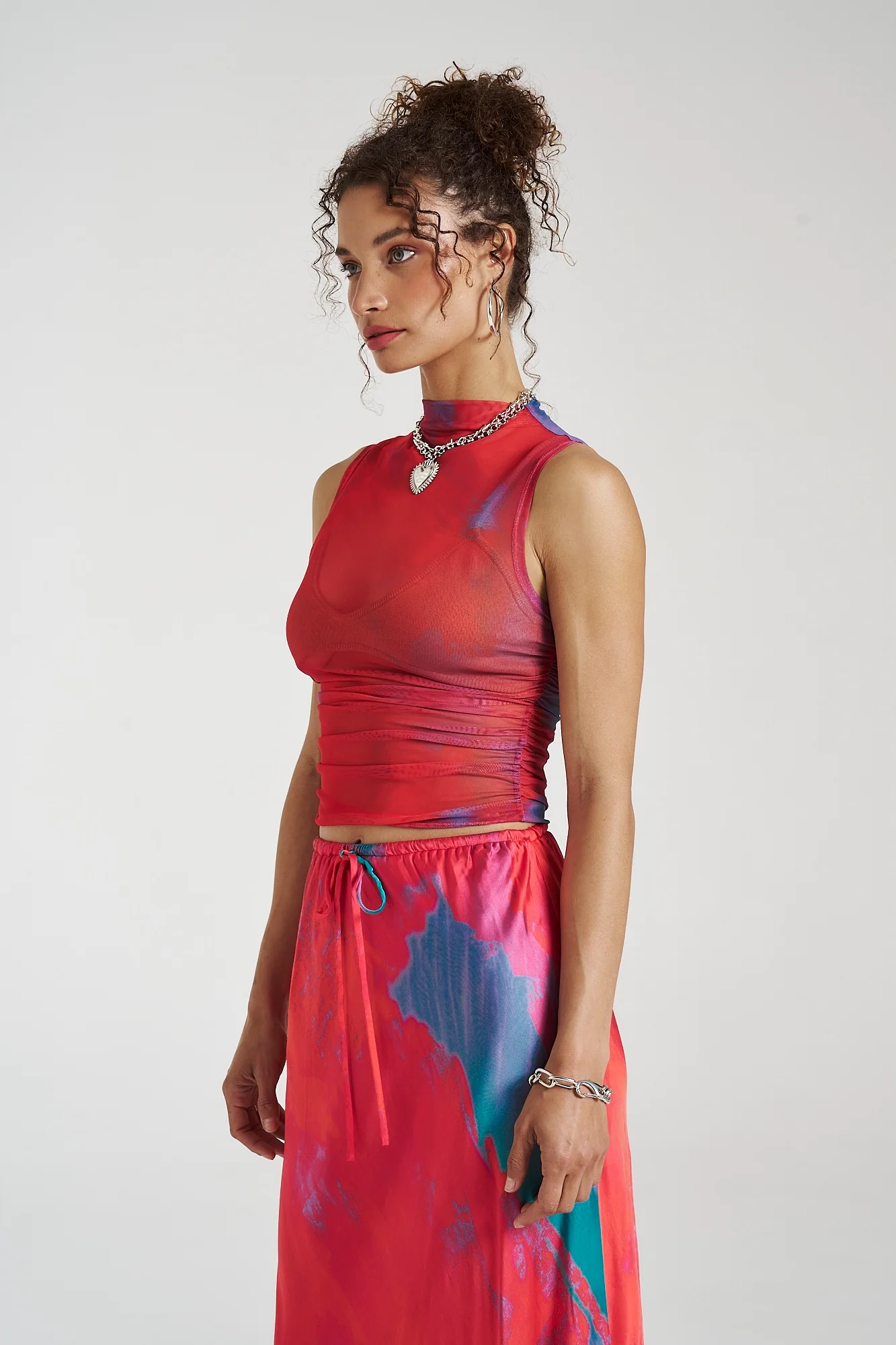 SUMMI SUMMI Womens Mesh High Neck Top - Verona - Image 11