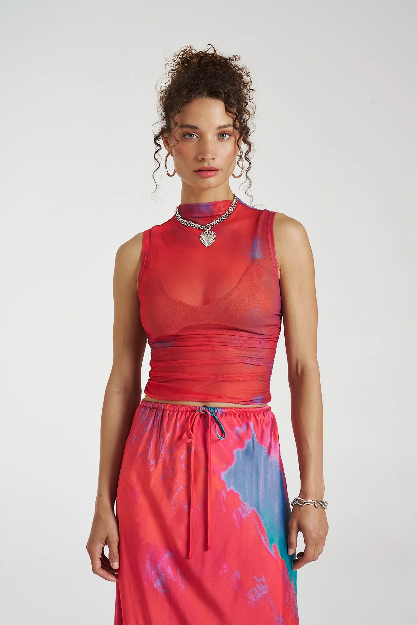 SUMMI SUMMI Womens Mesh High Neck Top - Verona - Image 6