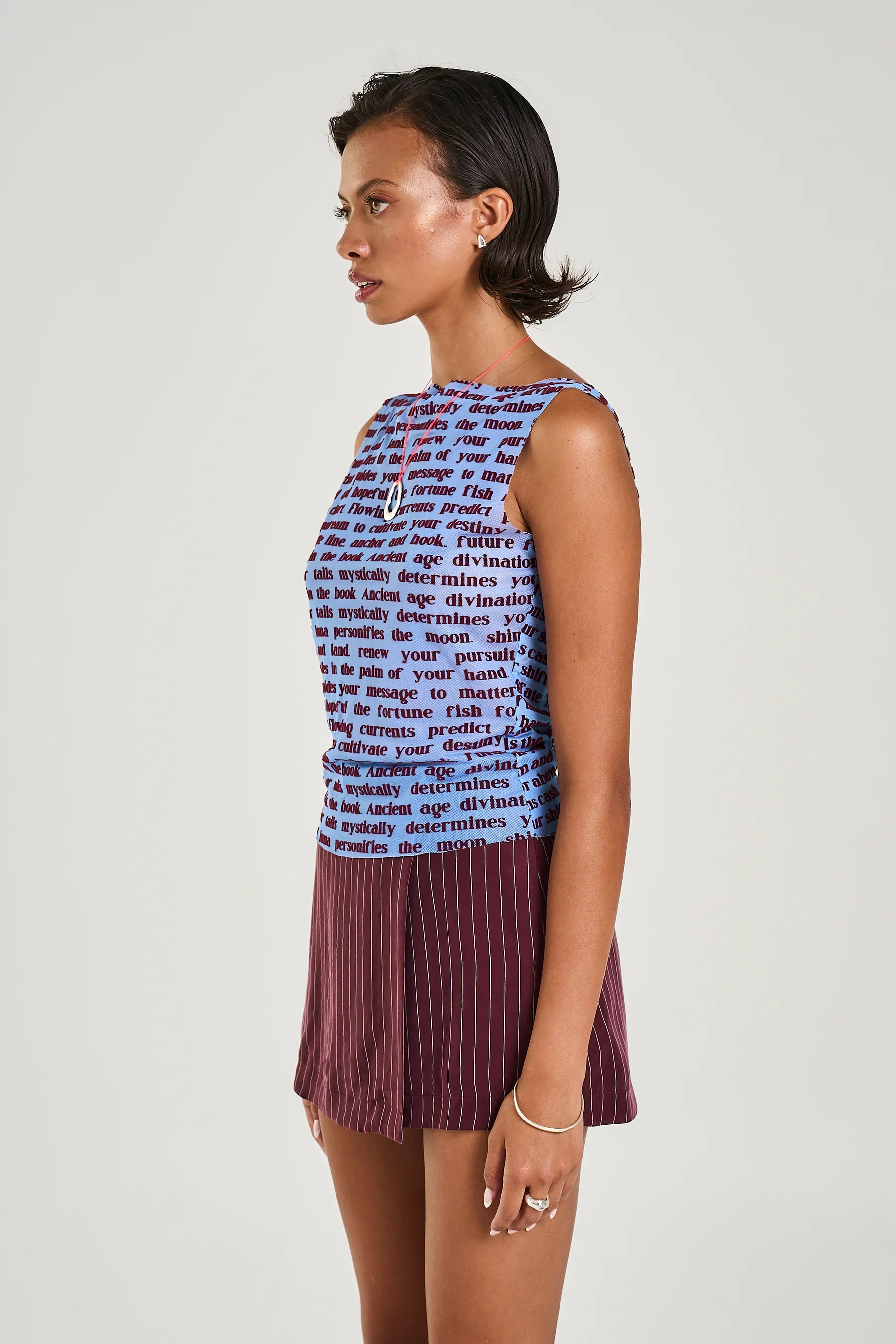 SUMMI SUMMI Womens Mesh Tank Fortune Teller Lotus - Image 3