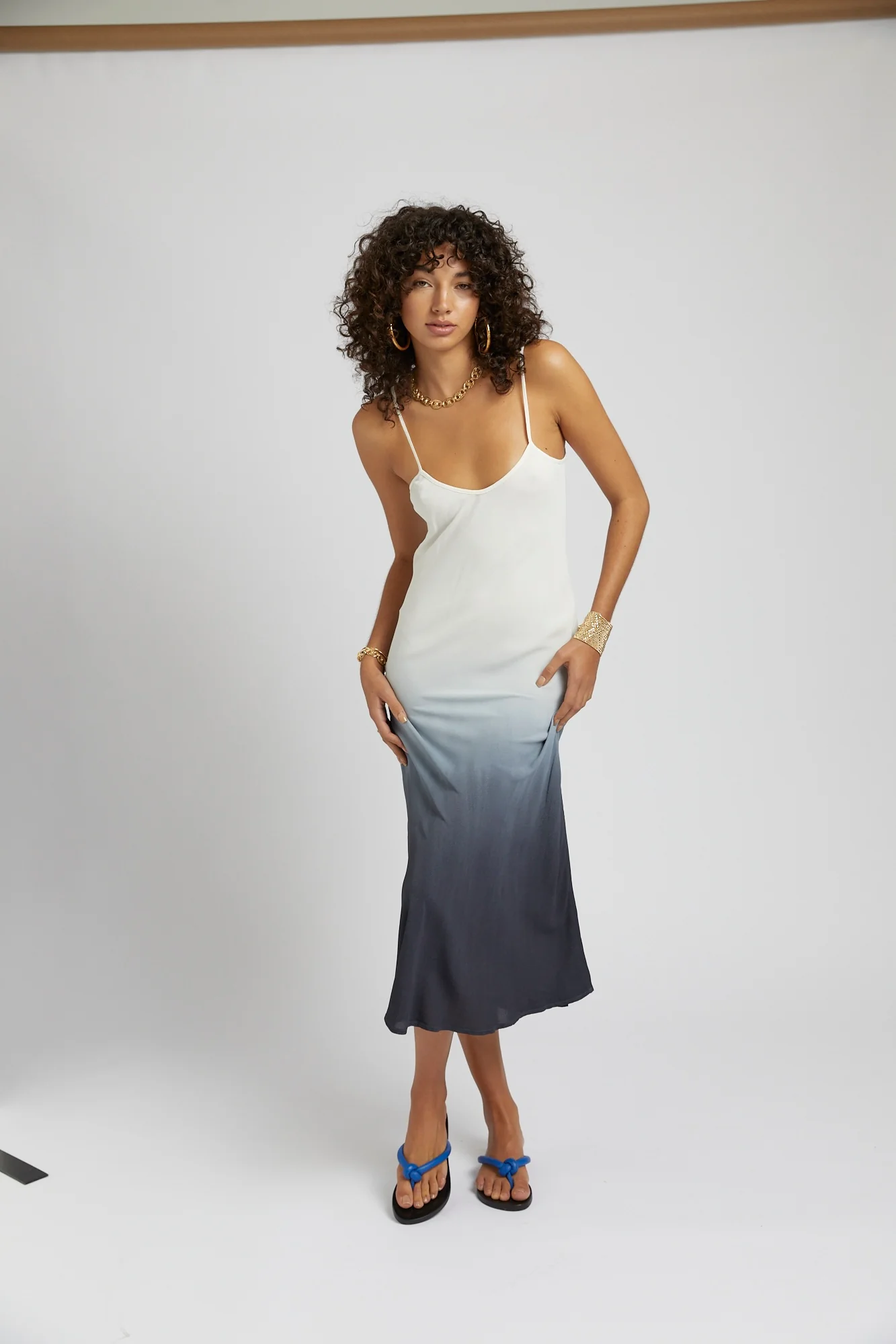 SUMMI SUMMI Womens Midi Slip Dress - Charcoal Fade - Image 4