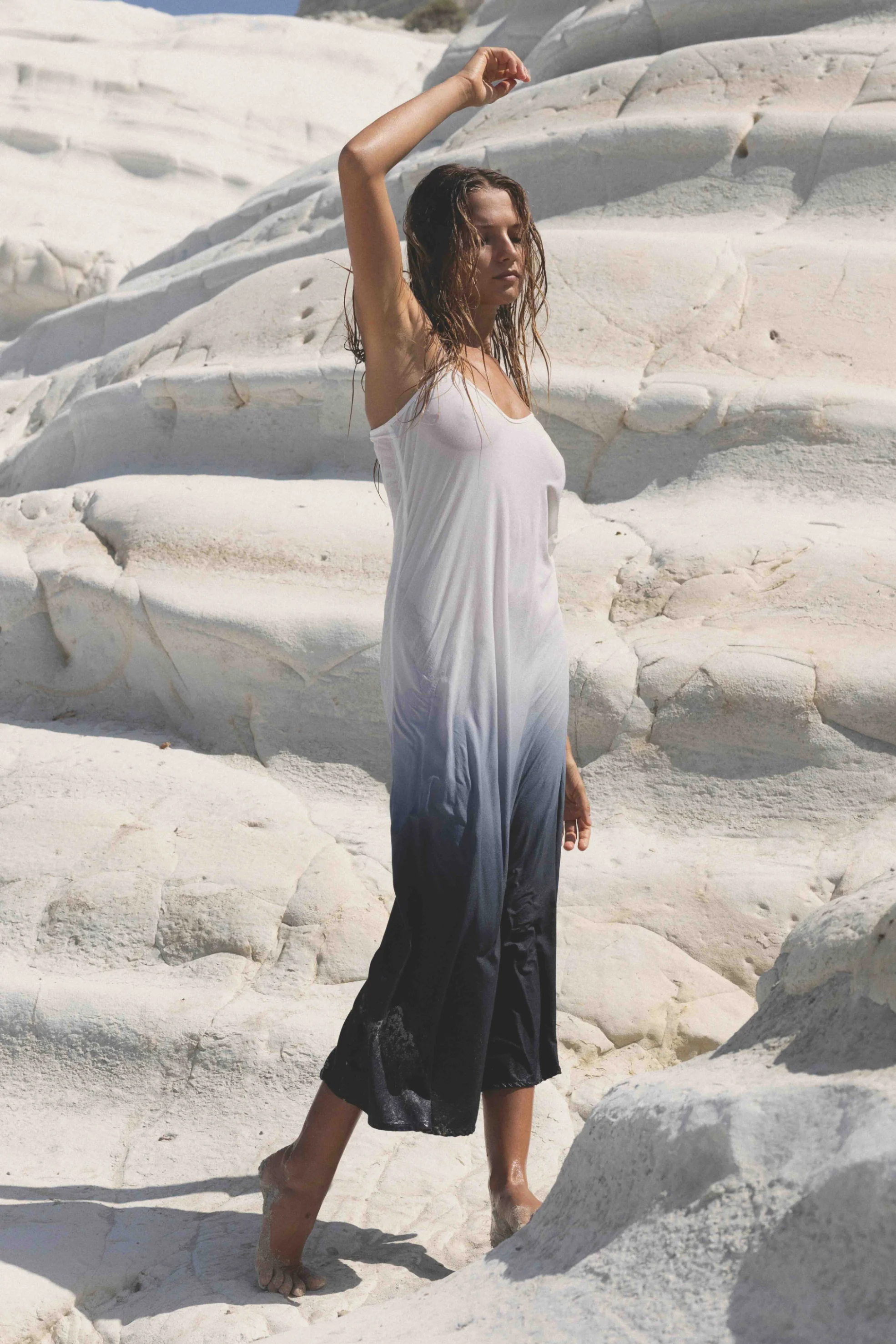 SUMMI SUMMI Womens Midi Slip Dress - Charcoal Fade - Image 5