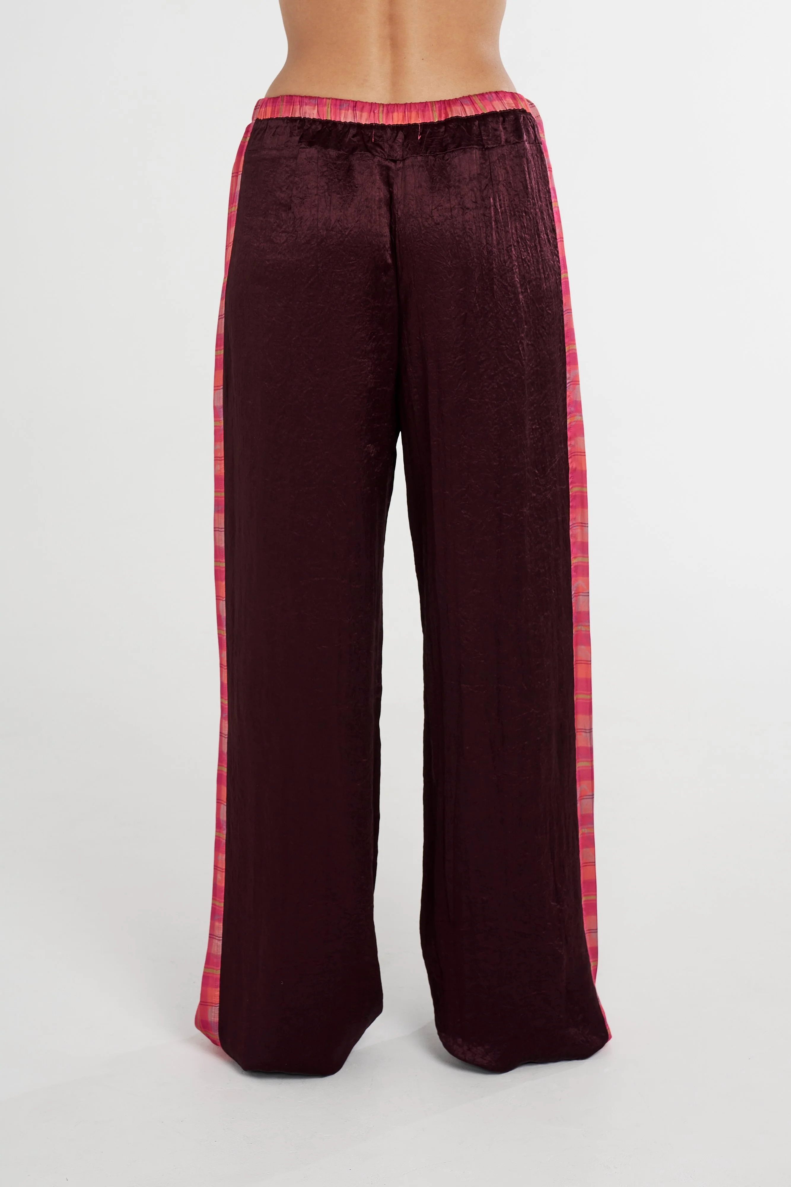 SUMMI SUMMI Womens Neon Plaid Boxer Pant - Plum - Image 3
