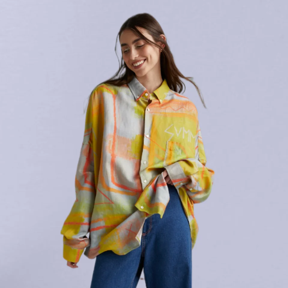SUMMI SUMMI Womens Oversized Long Sleeve Shirt - Sigil - Image 7